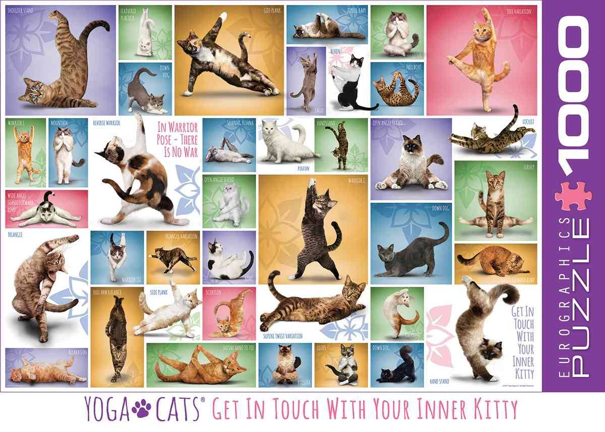 Eurographics 6000-0953 - Yoga Katzen, Puzzle Get In Tough With Your Inner Kitty, Anzahl Teile: 1000, Maße (B/H): 68 x 48 cm, Eurographics-Puzzle
