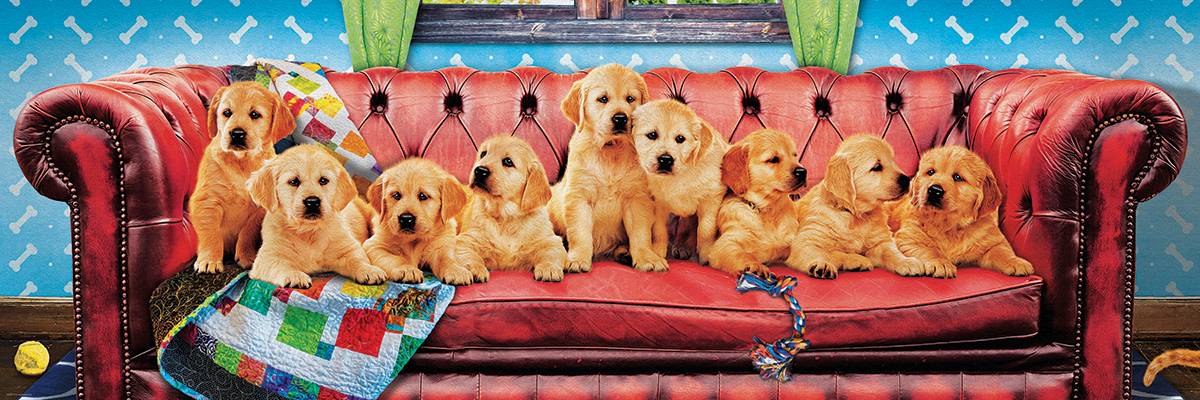 Labrador Hundesofa (Puzzle) Labrador Hundesofa, Anzahl Teile: 1000, Maße (B/H): 96 x 32 cm, Panorama-Puzzle, Smart Cut Technology