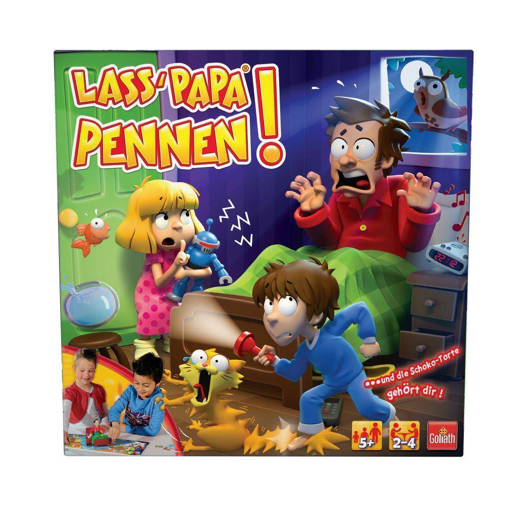 Lass Papa Pennen Spieleranzahl: 2-4, Spieldauer (Min.): 20, Kinderspiel, 2 x 1,5 Volt-Batterien LR06 (AA) benötigt, nicht enthalten