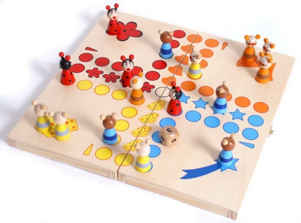 Small Foot Company 7358 - Ludo Tiere, Würfelspiel