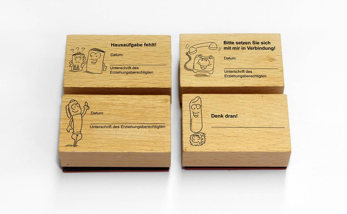 Das Grundschul-Kontaktstempel-Set Elternkontakt kinderleicht - mit 4 ansprechenden Stempeln (1. bis 4. Klasse)