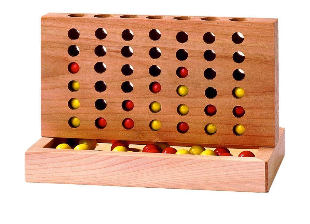 Vier gewinnt Spiel 15,5 x 8,5 x 10 cm, Holz, 42 Kugeln, per St