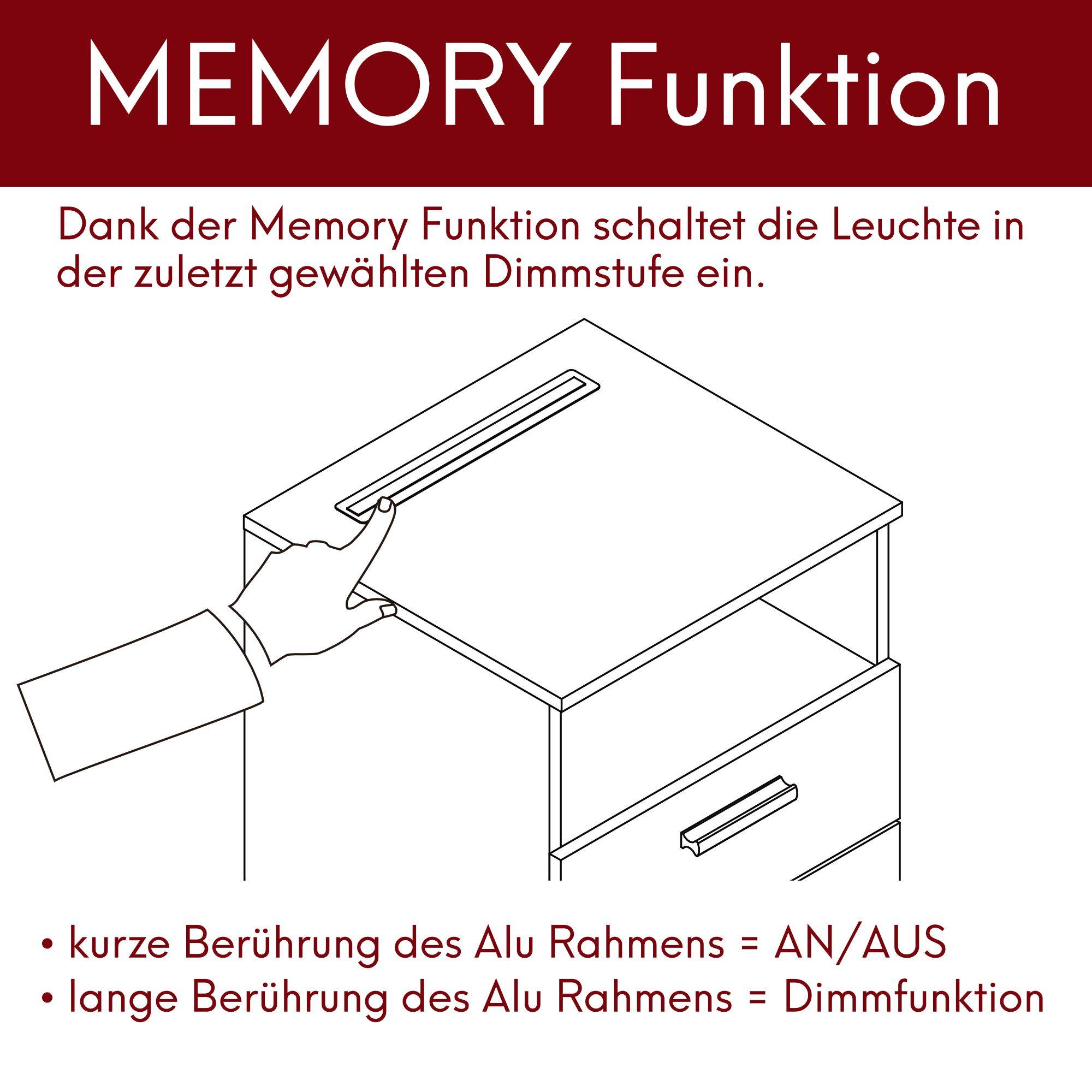 kalb | Mila - Nachtkonsole Nachttisch mit integriertem LED Licht, dimmbar Farbe: Weiß