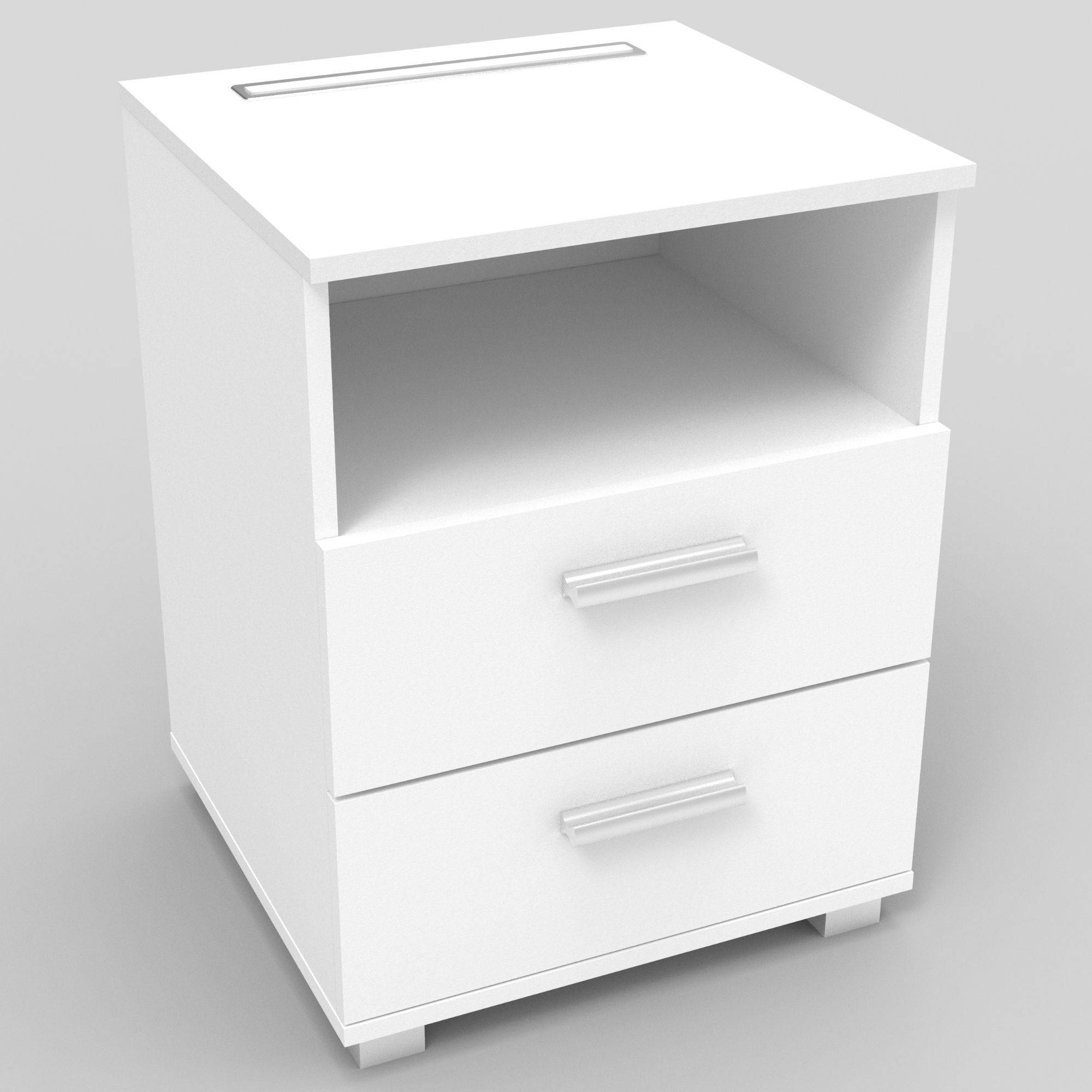 kalb | Mila - Nachtkonsole Nachttisch mit integriertem LED Licht, dimmbar Farbe: Weiß