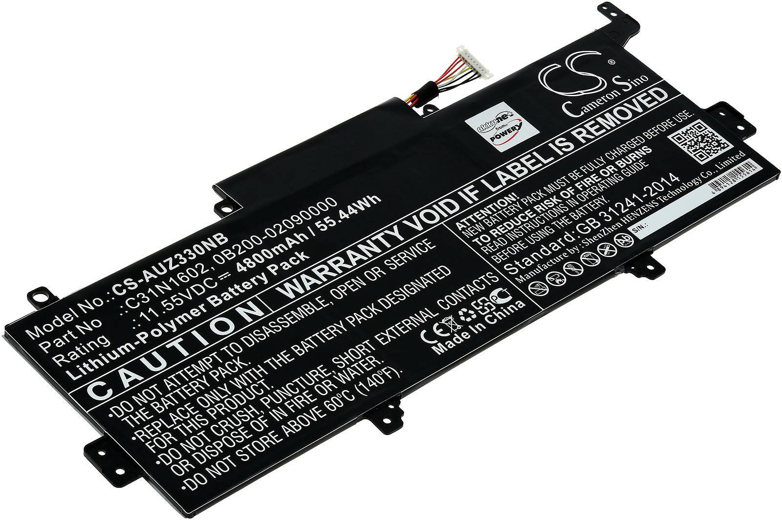 Powery Akku für Laptop Asus Zenbook UX330UA-GL194T, 11,55V, Li-Polymer
