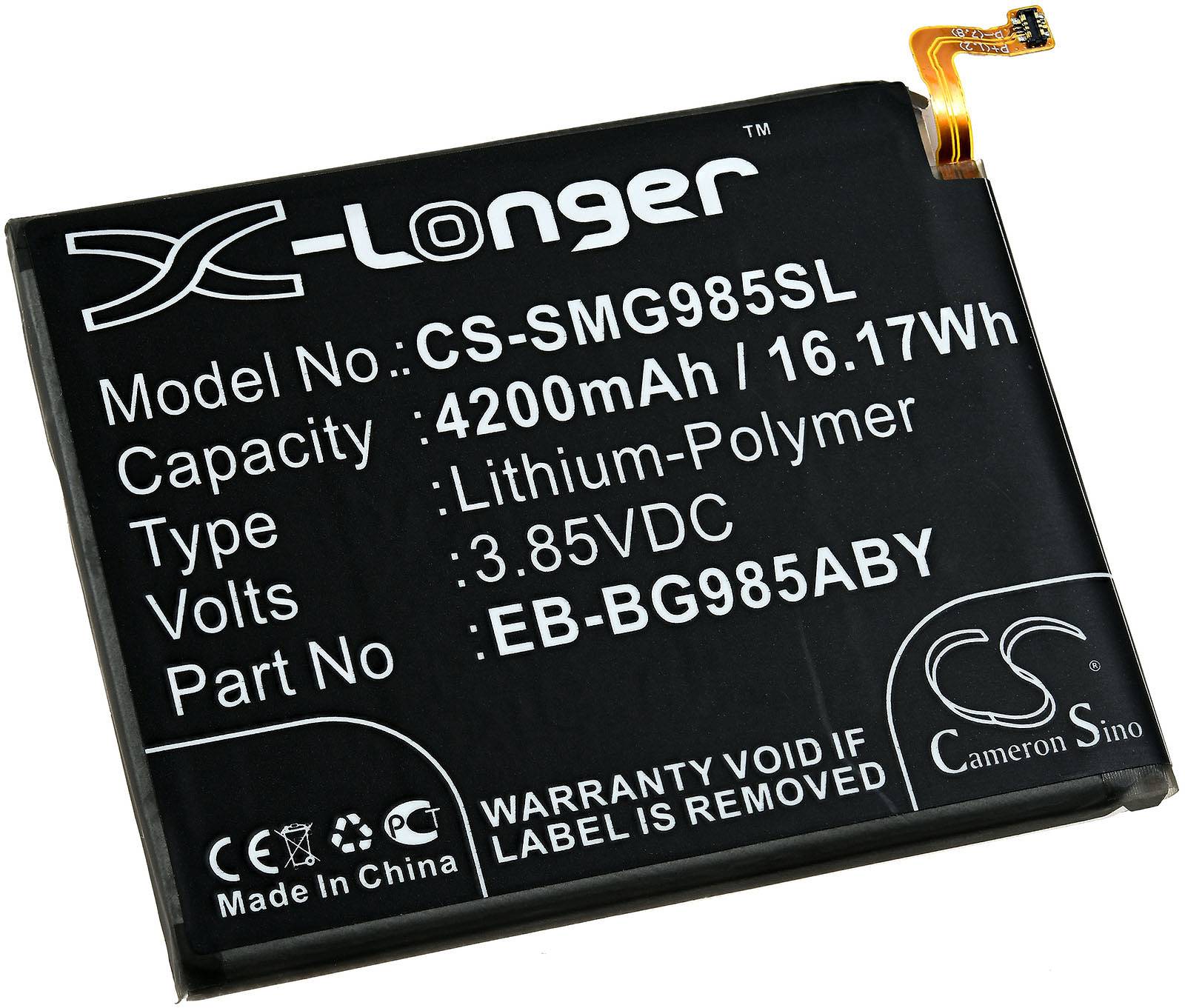 Powery Akku für Smartphone, Handy Samsung SM-G985F, 3,85V, Li-Polymer