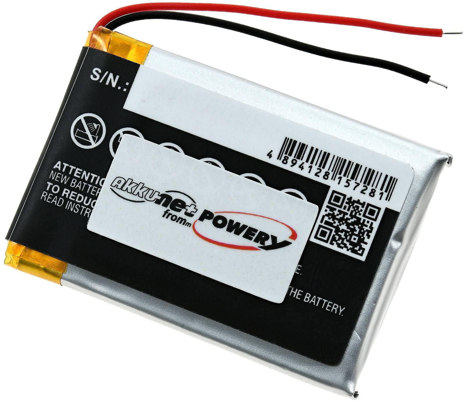 Powery Akku passend für Smartwatch Garmin Fenix 6X, Tactix Delta, Typ 361-00126-00 u.a., 3,7V, Li-Polymer