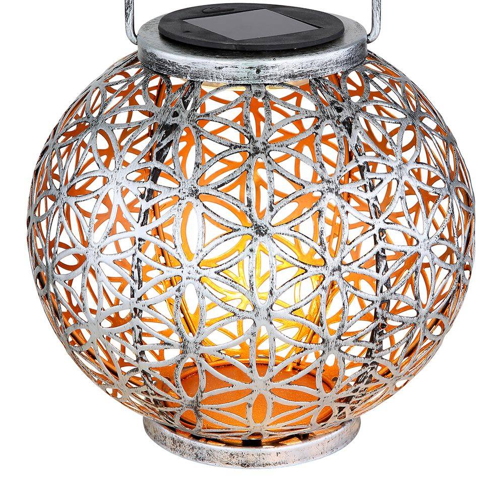 Solar Lampe Outdoor Solarleuchte orientalisch LED Solar Laterne Außen, Lichteffekt Lebensblume, 1x LED warmweiß, DxH 20x29 cm, Terrasse Garten, 2er