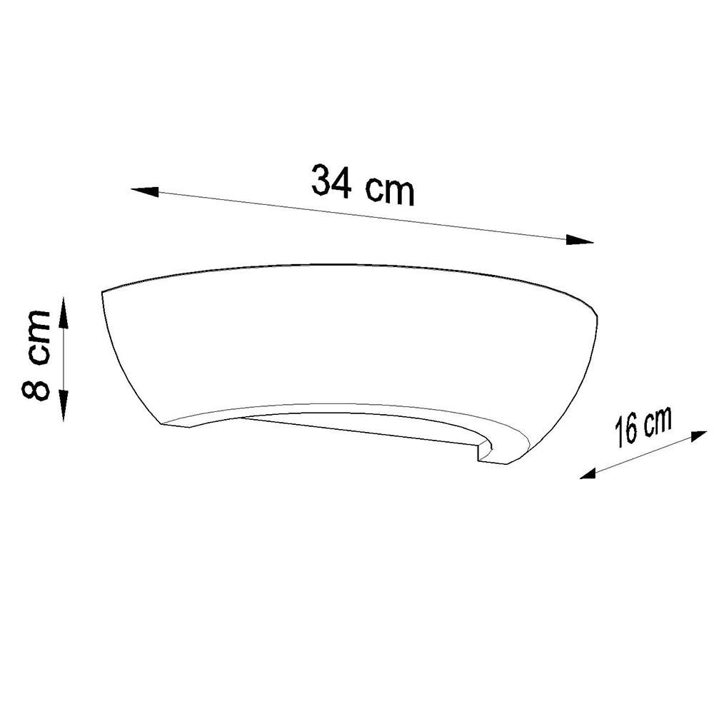 Wandleuchte Innen Wandlampe weiß Keramik Lampe indirektes Licht, UP DOWN zum individuell gestalten, 1x E27, LxBxH 34x16x8 cm
