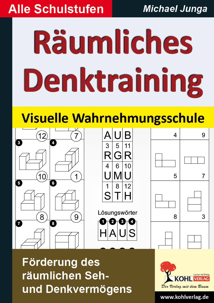 Räumliches Denktraining Visuelle Wahrnehmungsschule. Förderung des räumlichen Seh- und Denkvermögens. Alle Schulstufen