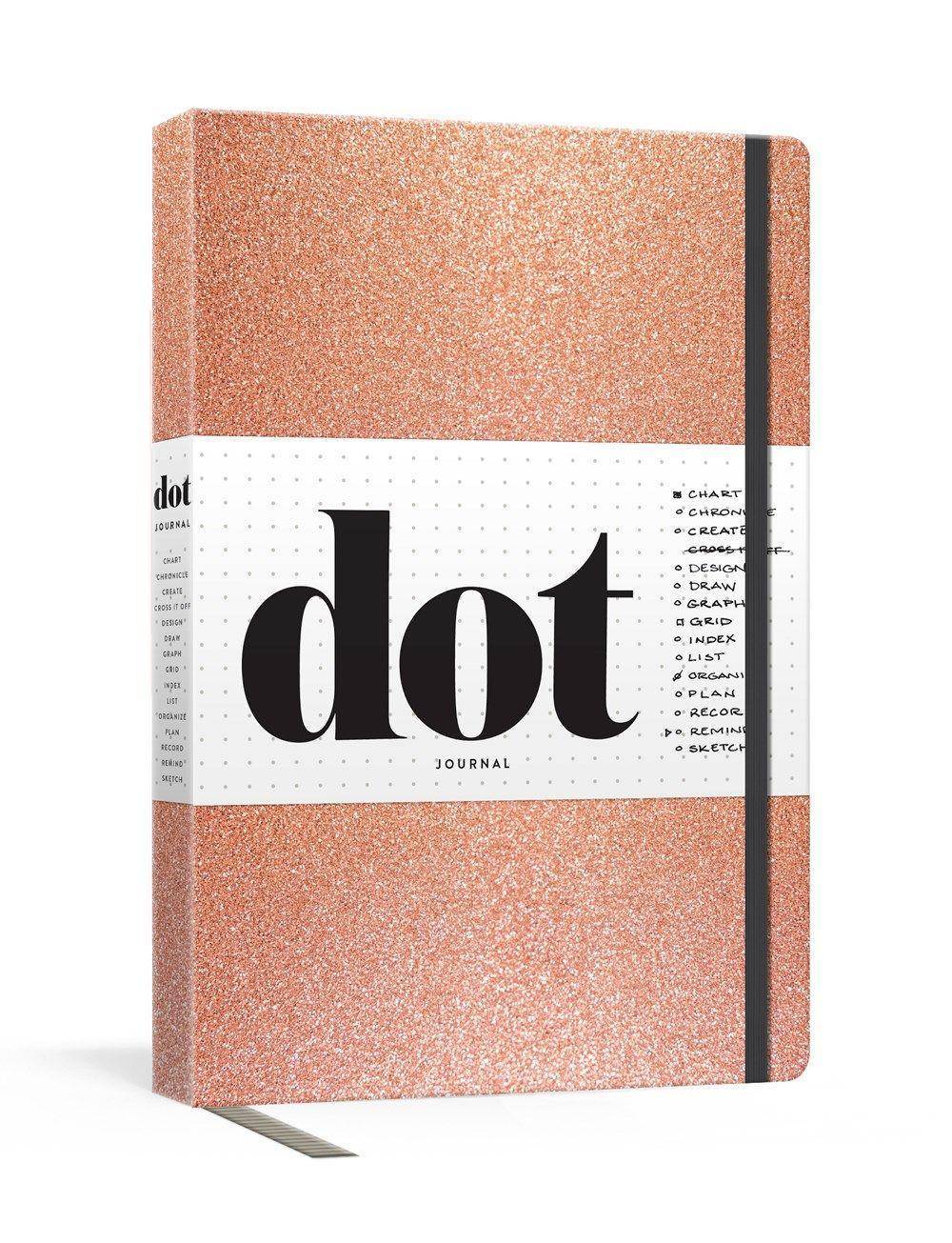 Dot Journal (Rose Gold) A dotted, blank journal for list-making, journaling, goal-setting: 256 pages with elastic closure and ribbon marker