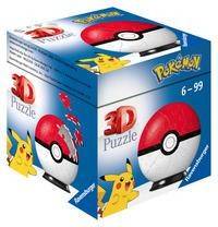 Ravensburger 11256 - Pokémon Pokéballs, 3D-Puzzelball, 54 Teile Erlebe Puzzeln in der 3. Dimension, Anzahl Teile: 55 3D-Puzzleball, Durchmesser: 7,5