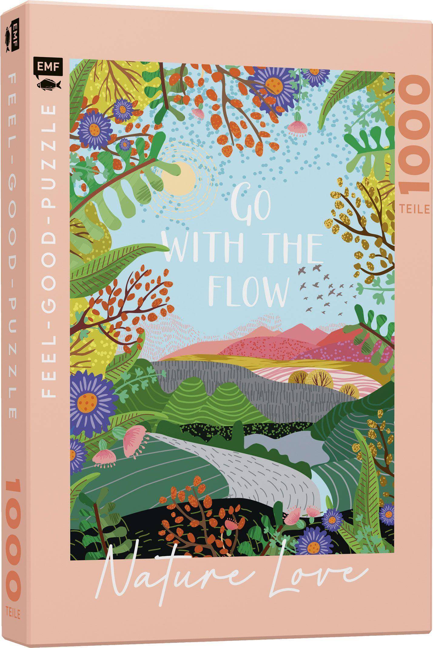 Feel-good-Puzzle 1000 Teile - NATURE LOVE: Go with the flow Anzahl Teile: 1000, Maße (B/H): 47 x 66 cm, Puzzle mit Spruch, Nature Love, Feel-Good-Pu