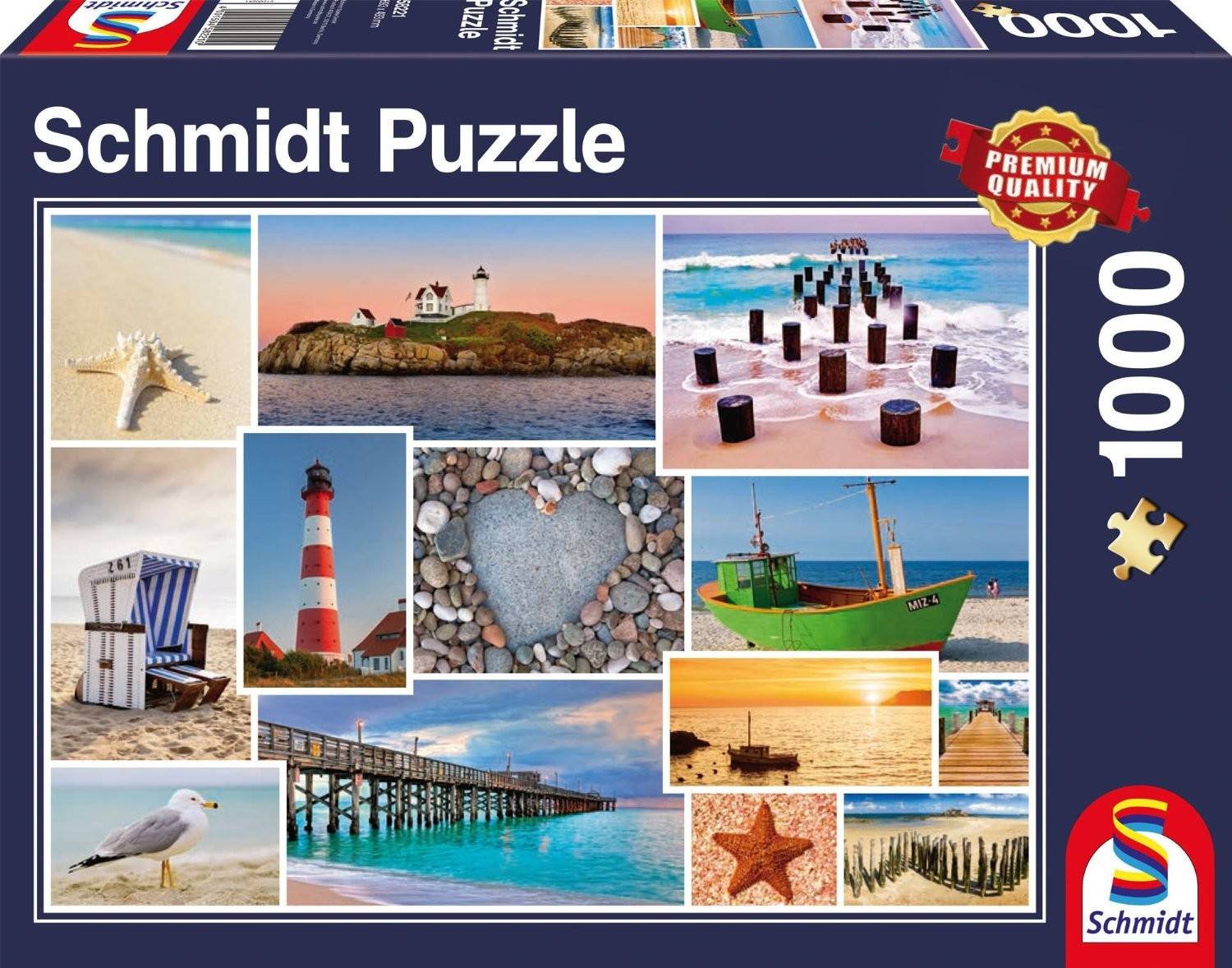 Schmidt 58221 - Am Meer, 1.000 Teile, Klassische Puzzle Anzahl Teile: 1000, Maße (B/H): 69,5 x 49,5 cm, Puzzle, Premium Quality