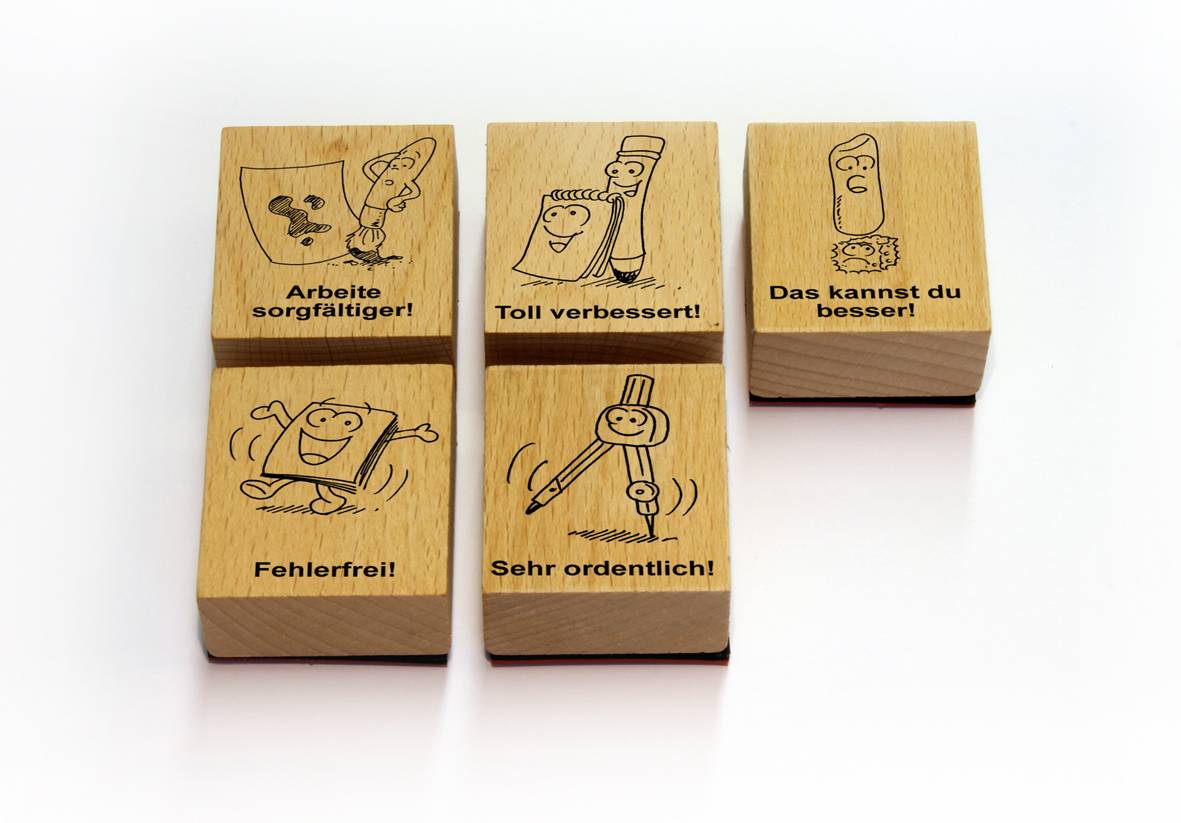 Das Grundschul-Korrekturstempel-Set Korrigieren kinderleicht - mit 5 prägnanten Stempeln (1. bis 4. Klasse)