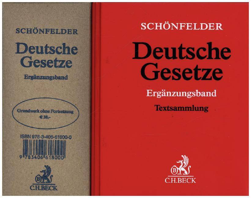Schönfelder Deutsche Gesetze, Ergänzungsband, Grundwerk ohne Fortsetzung Rechtsstand: 19. Oktober 2020