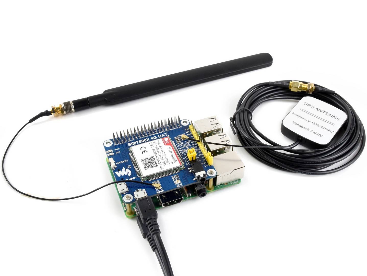 WaveShare 4G/3G/2G/GSM/GPRS/GNSS HAT for Raspberry Pi LTE CAT4 for Europe