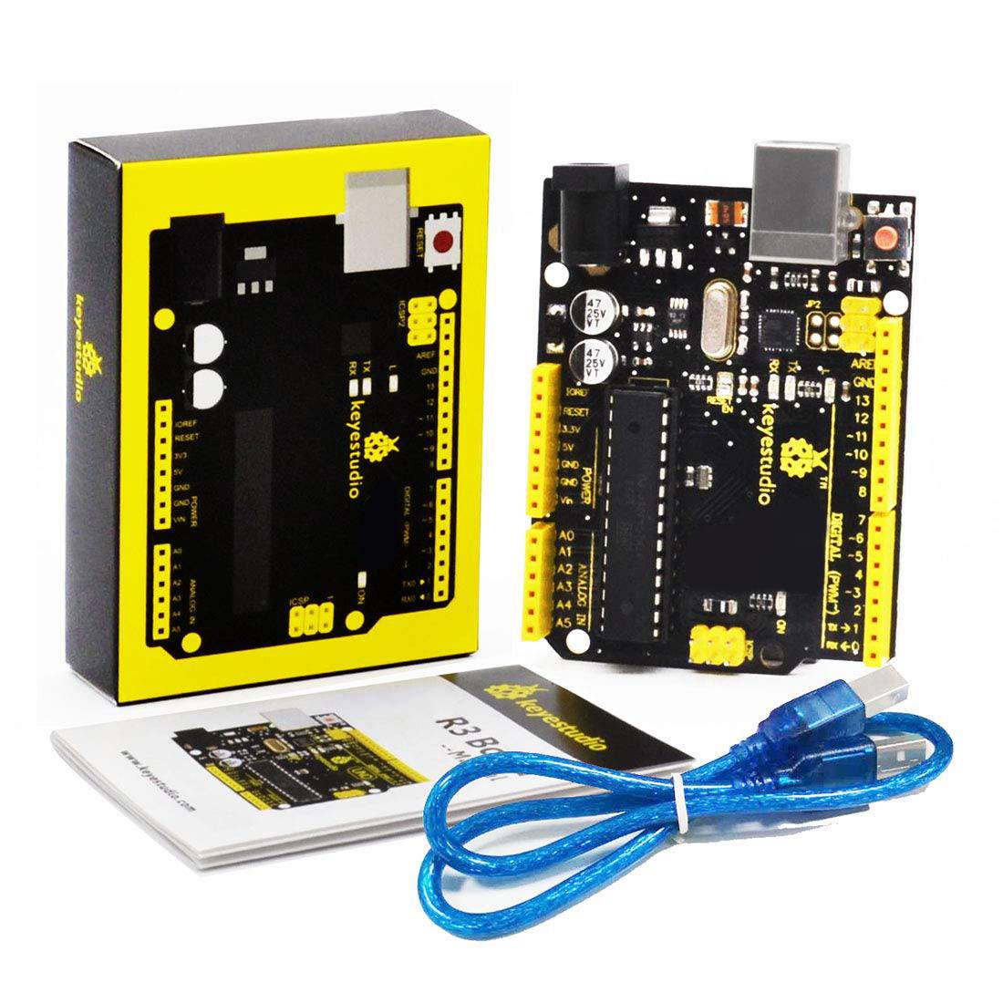 Keyestudio UNO R3 Development Board Compatible With Arduino Uno R3 + USB Cable