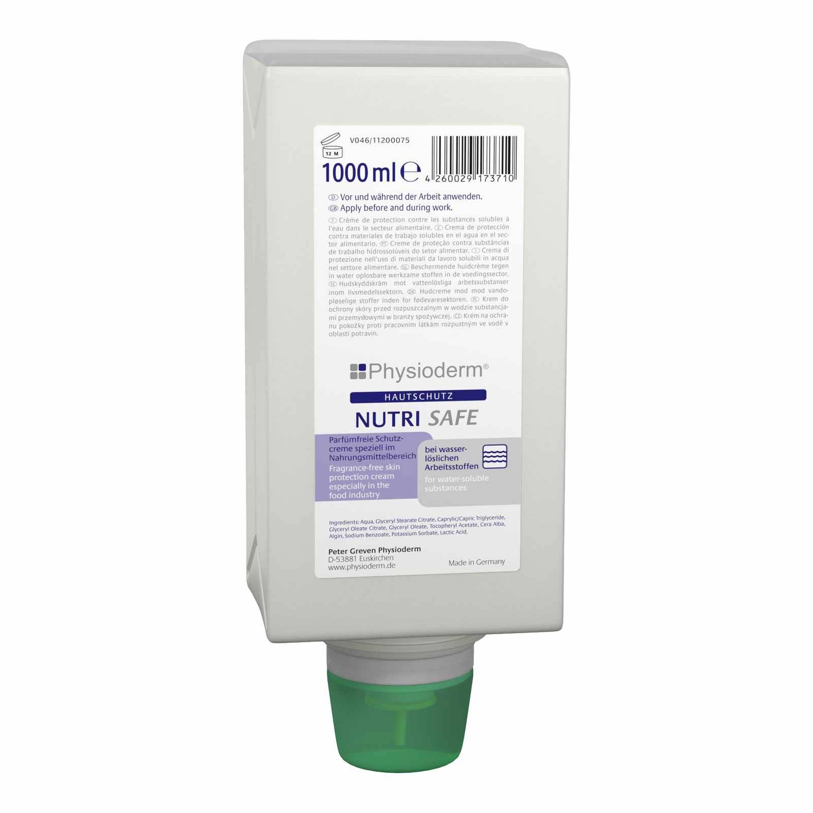 Physioderm Hautschutzcreme Nutri Safe - Inhalt:1 Liter Varioflasche
