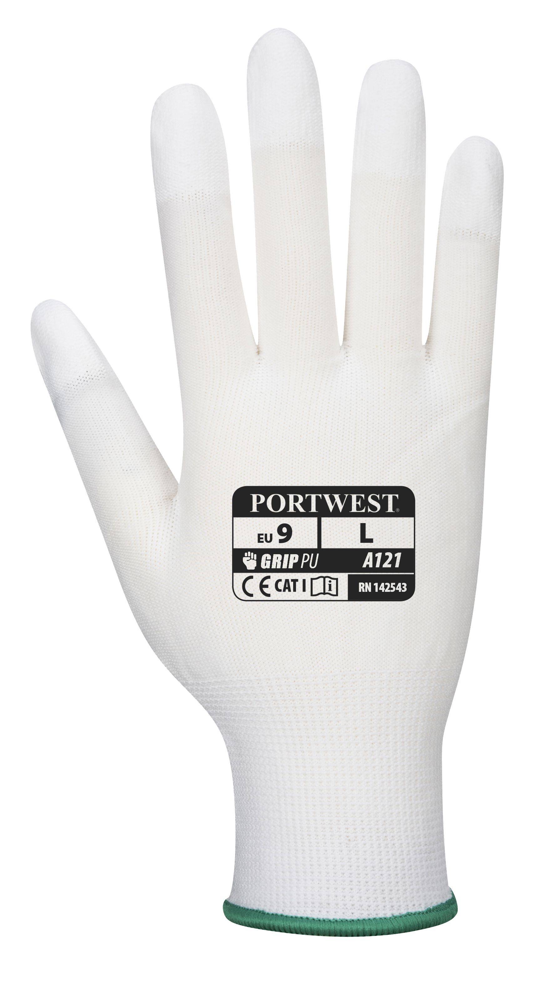 Portwest PU-Fingerkuppen Handschuh Farbe: Weiß, Gr.: 10 (XL)