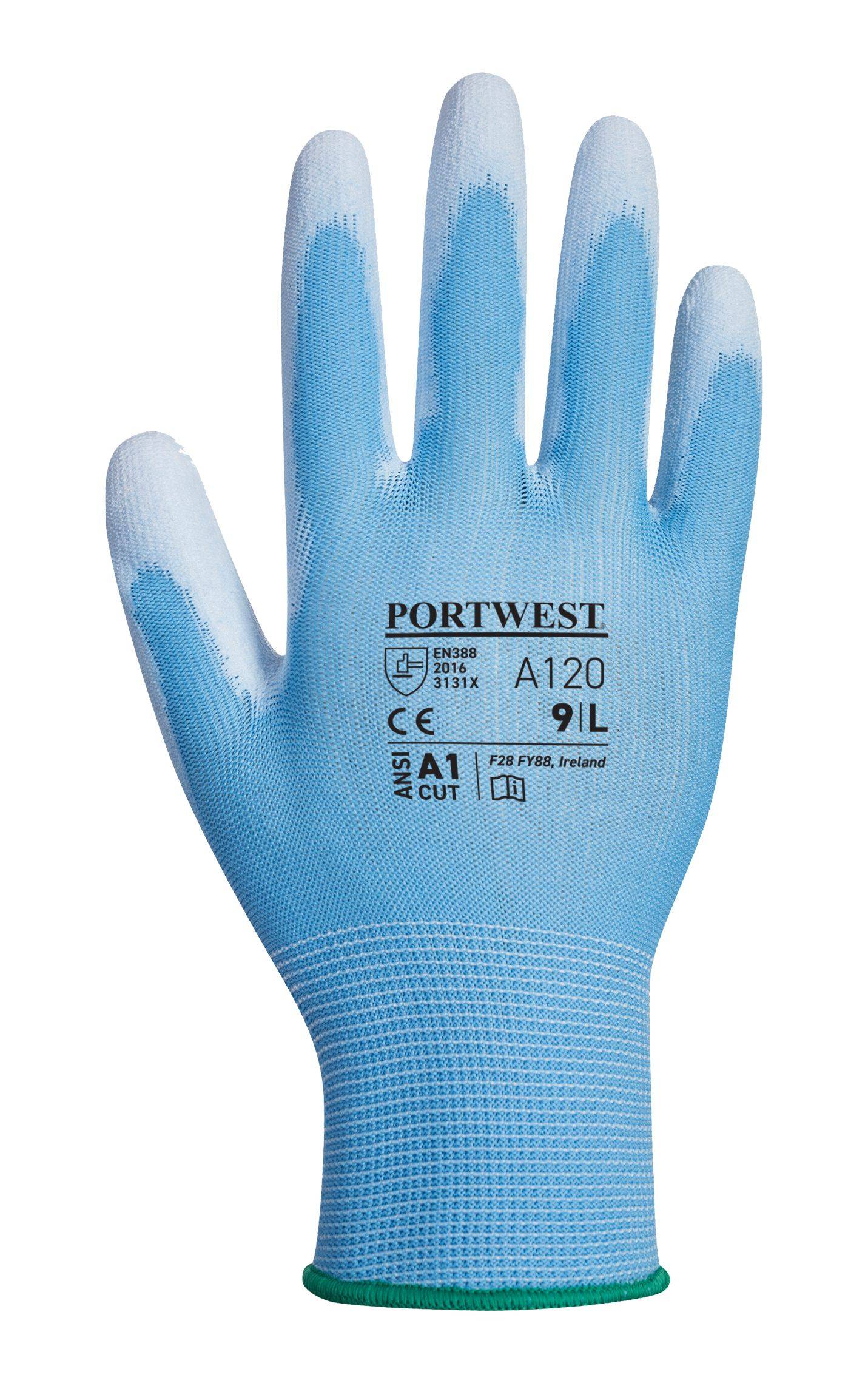 Portwest PU Handflächen Handschuh Farbe: Blau, Gr.: 8 (M)