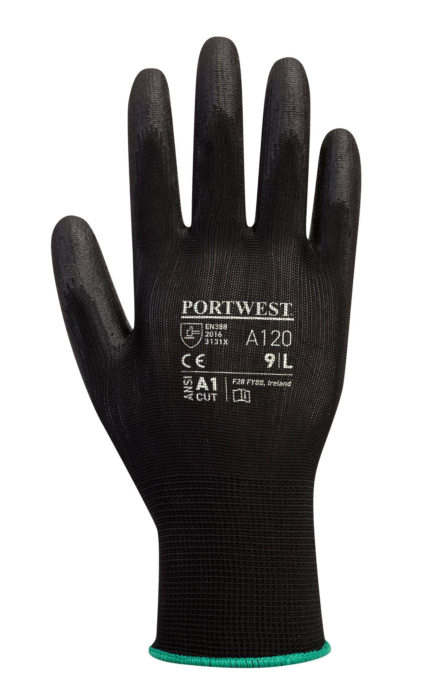 Portwest PU Handflächen Handschuh Farbe: Schwarz, Gr.: 5 (2XS)