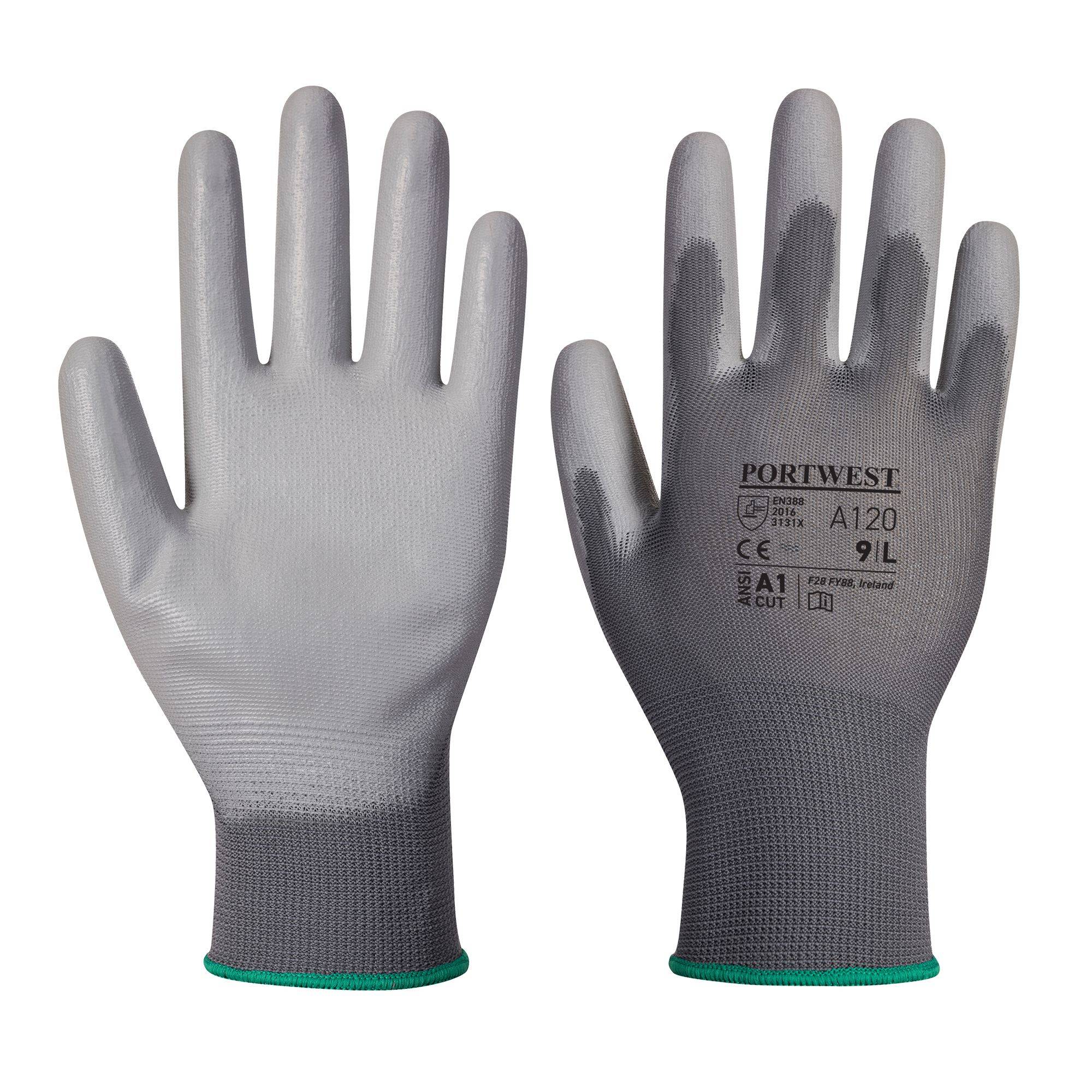 Portwest PU Handflächen Handschuh Farbe: Grau, Gr.: 11 (2XL)