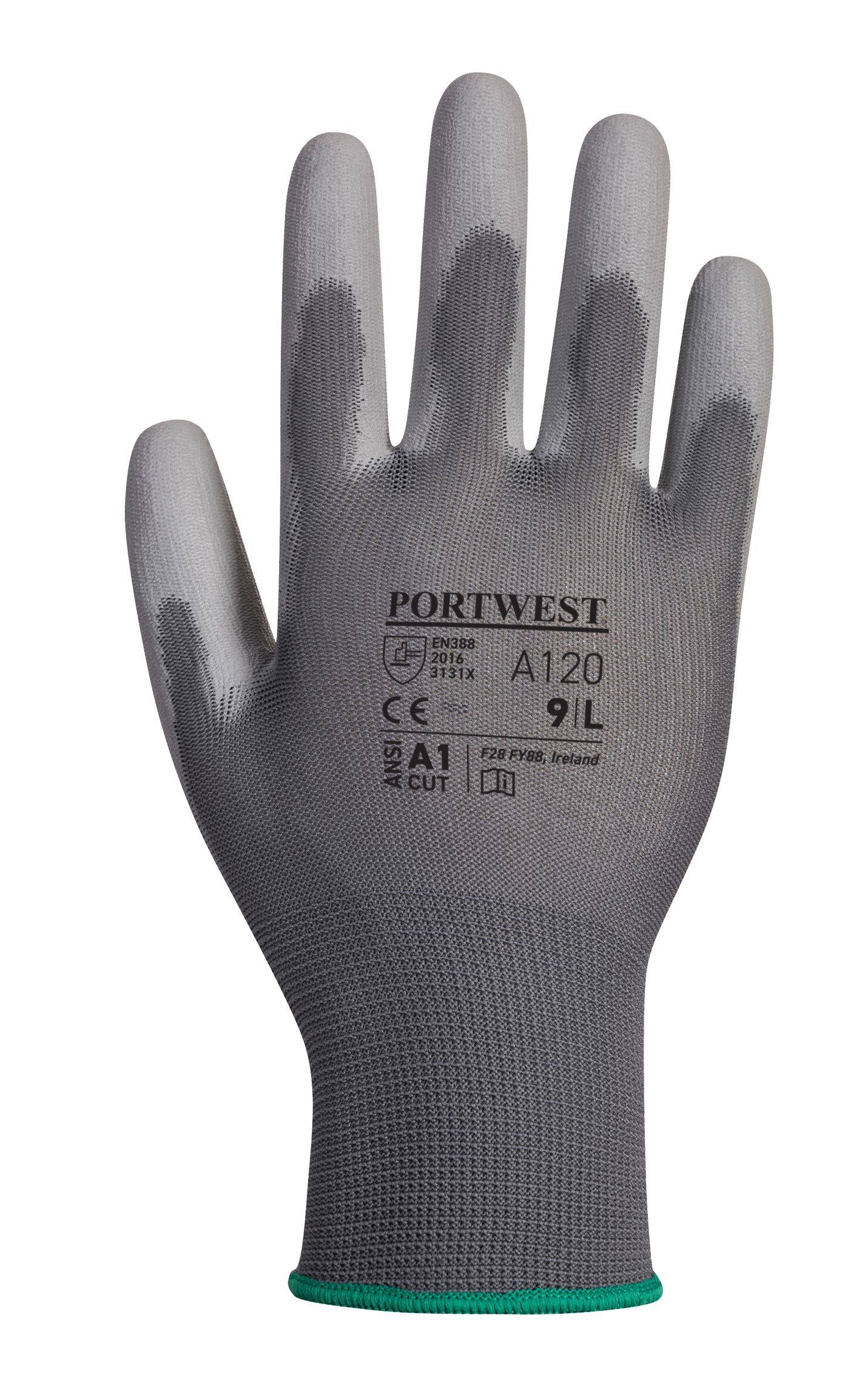 Portwest PU Handflächen Handschuh Farbe: Grau, Gr.: 7 (S)