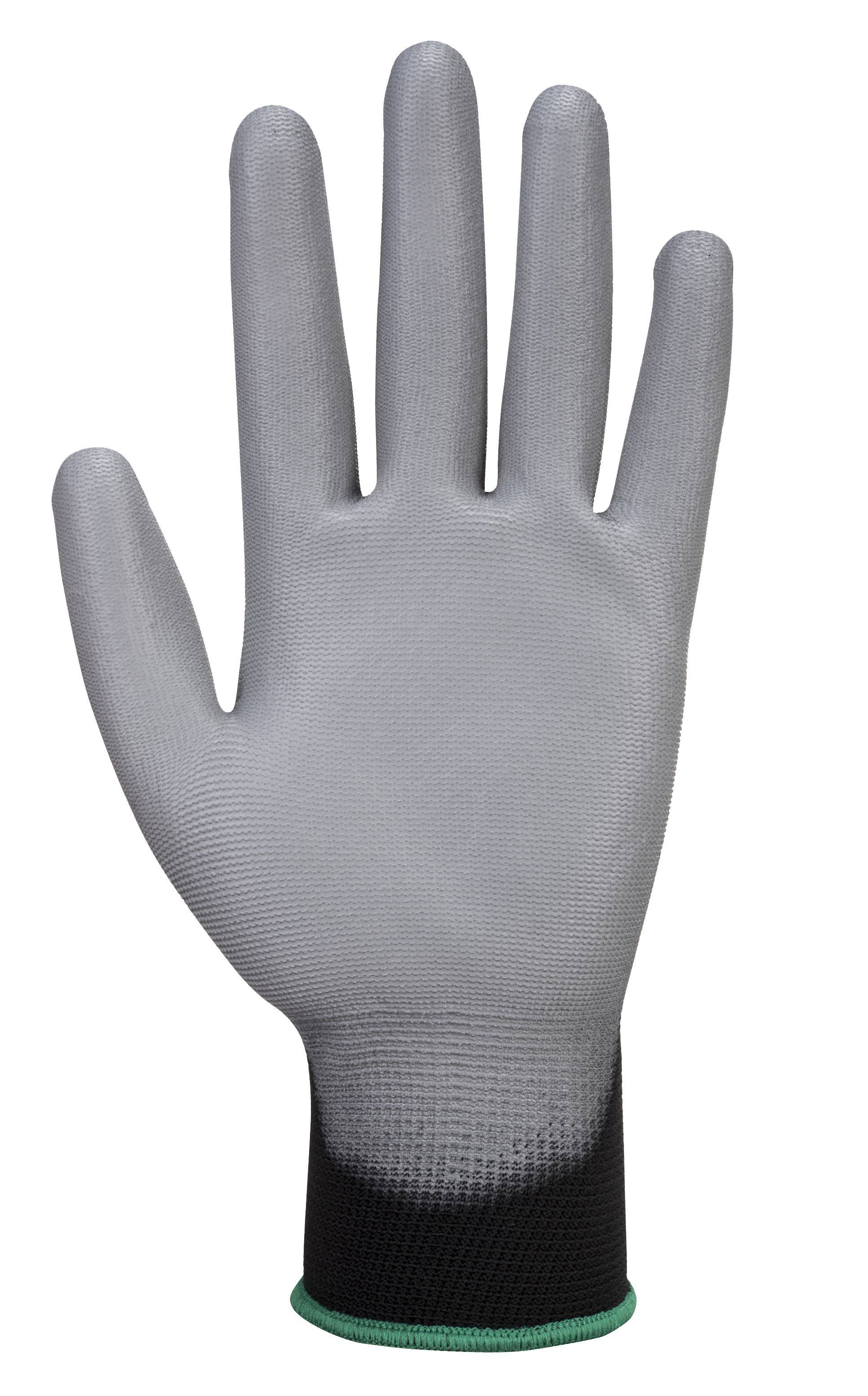 Portwest PU Handflächen Handschuh Farbe: Schwarz/Grau, Gr.: 10 (XL)