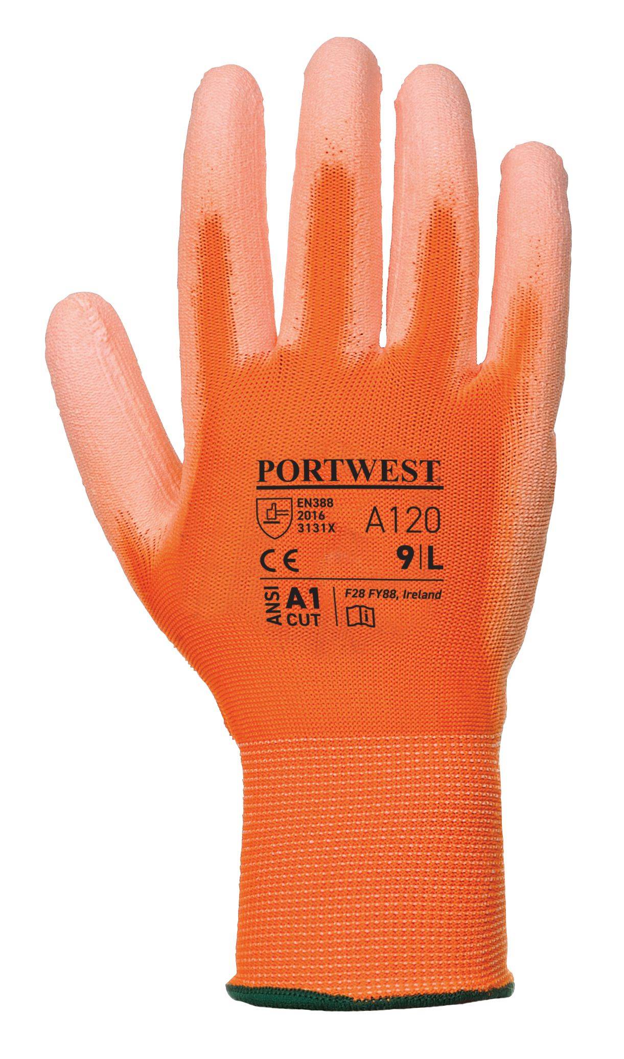 Portwest PU Handflächen Handschuh Farbe: Orange, Gr.: 11 (2XL)