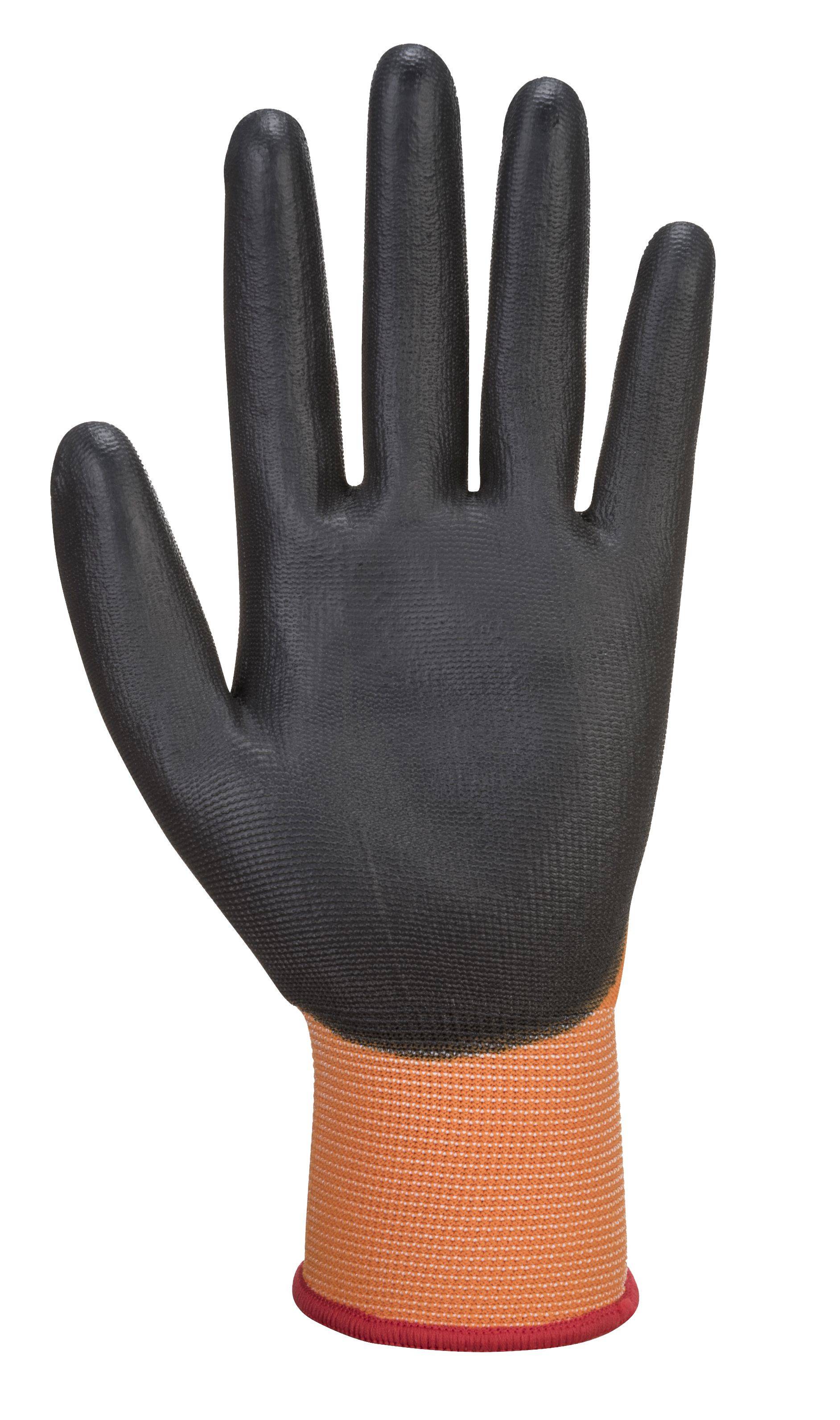 Portwest PU Handflächen Handschuh Farbe: Orange/Schwarz, Gr.: 8 (M)