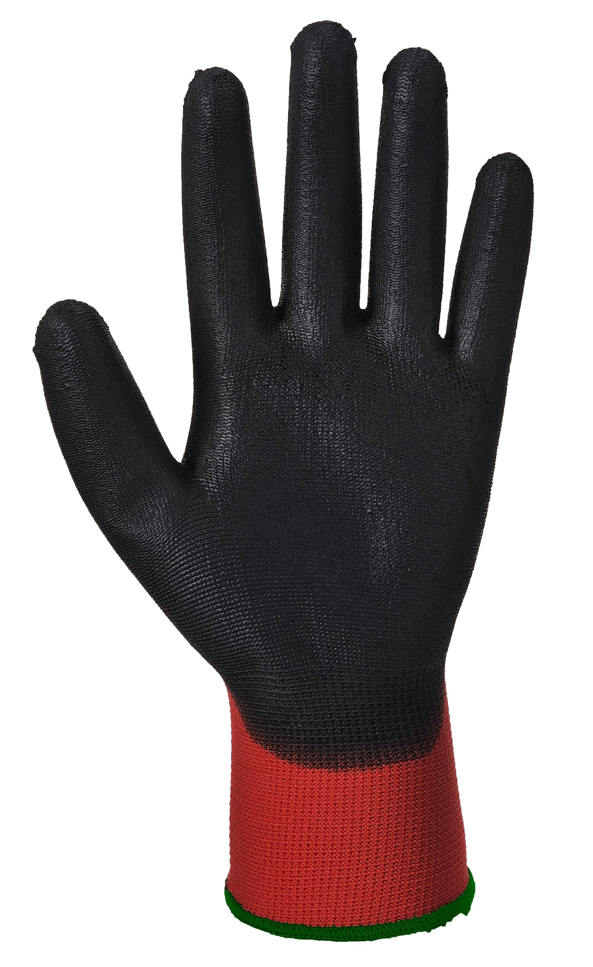 Portwest PU Arbeitshandschuh Farbe: Rot/Schwarz, Gr.: 9 (L)