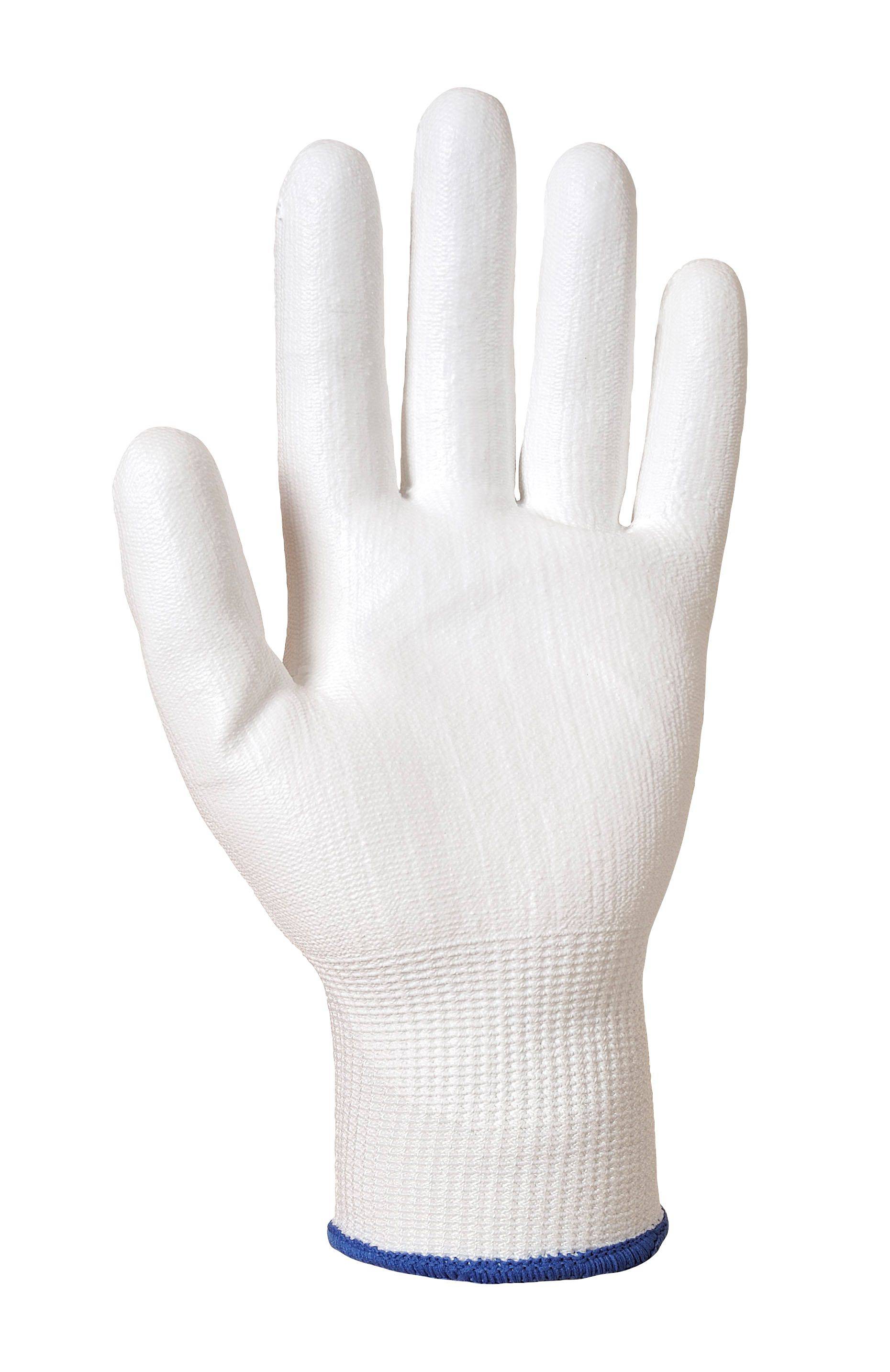 Portwest CUT B LR PU Palm Schnittschutzhandschuh Farbe: Weiß, Gr.: 7 (S)
