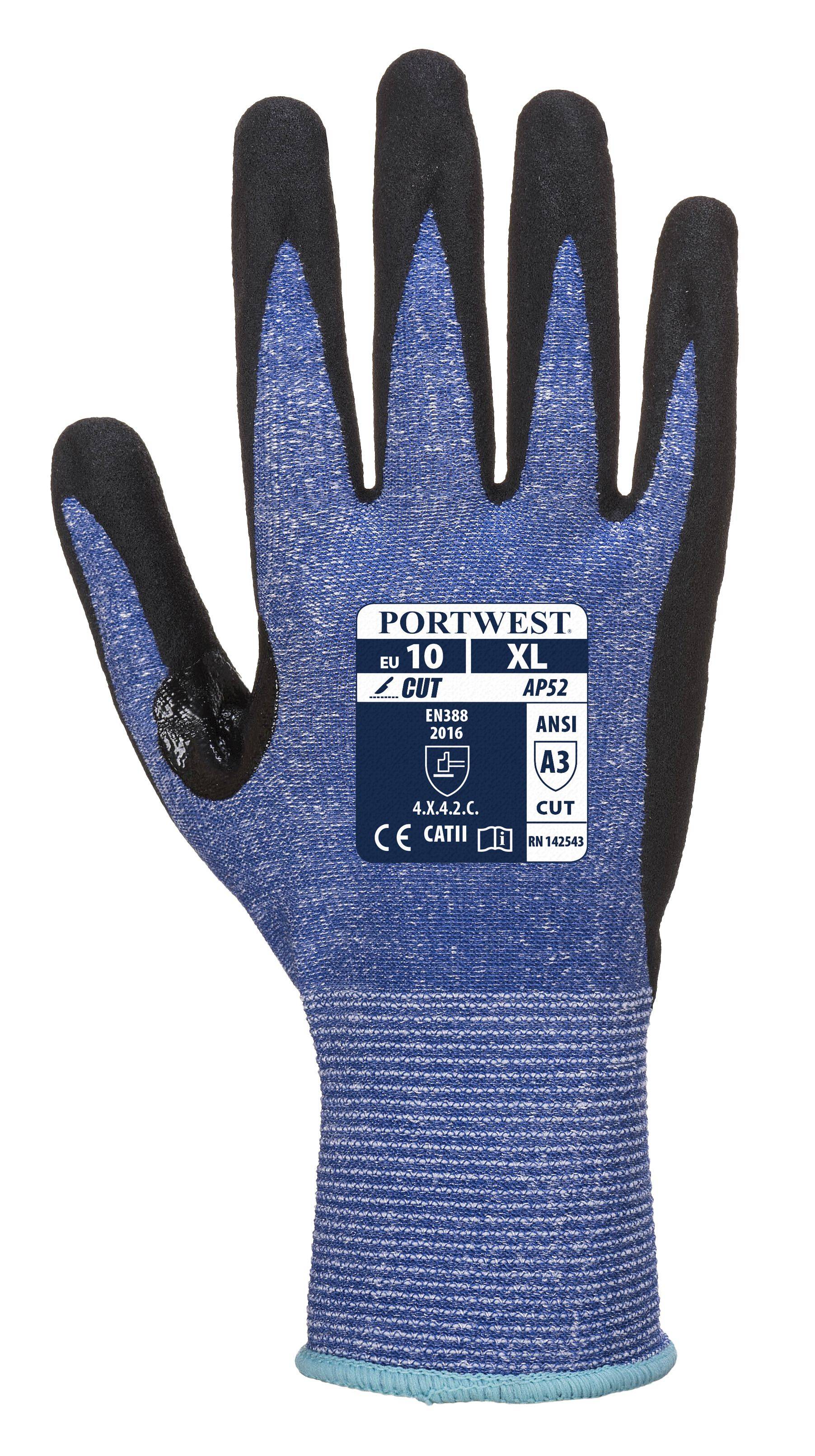 Portwest CUT C Dexti Ultra Handschuh Farbe: Blau/Schwarz, Gr.: 11 (2XL)