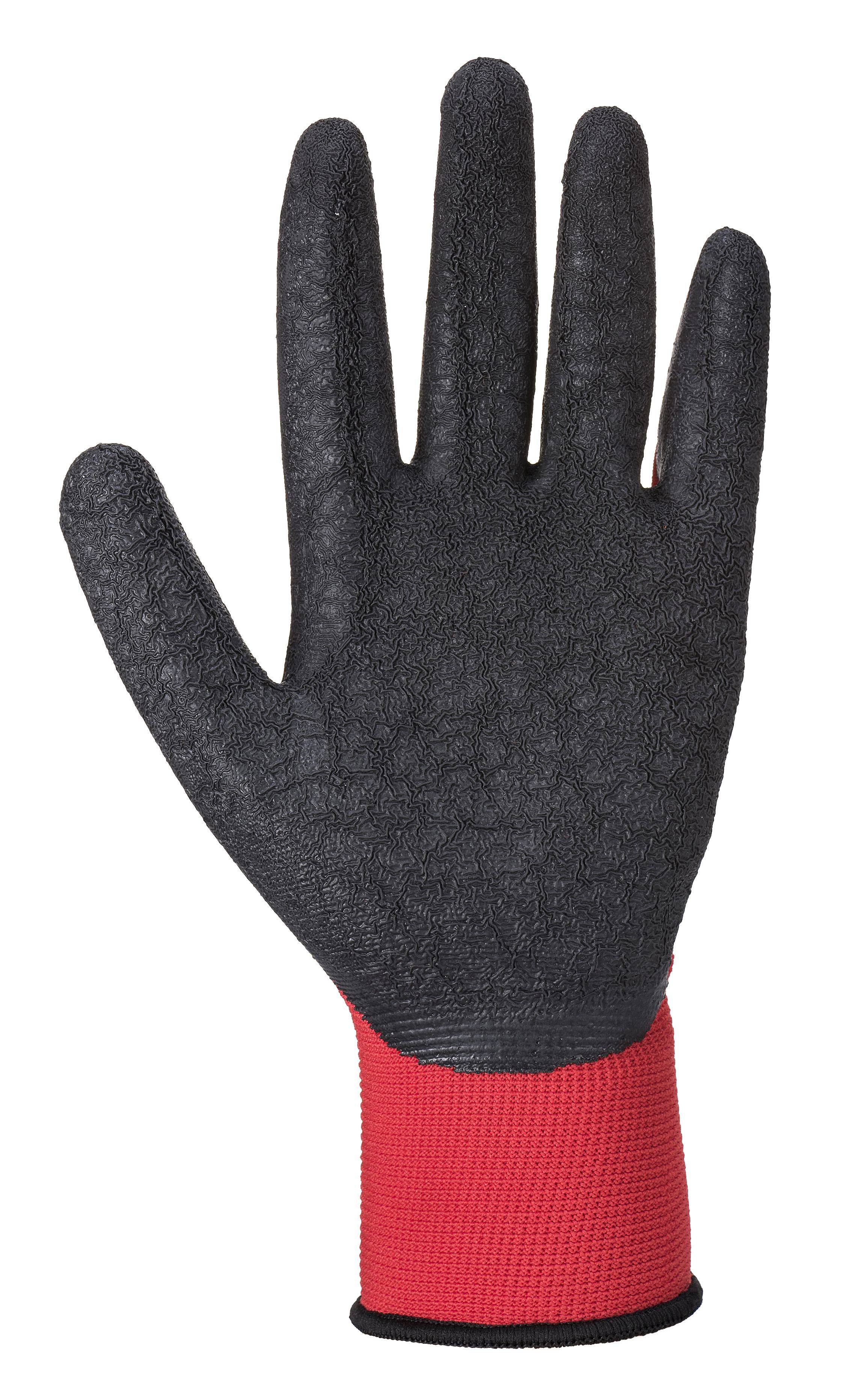 Portwest Flex Grip Latex Handschuh Farbe: Rot/Schwarz, Gr.: 9 (L)