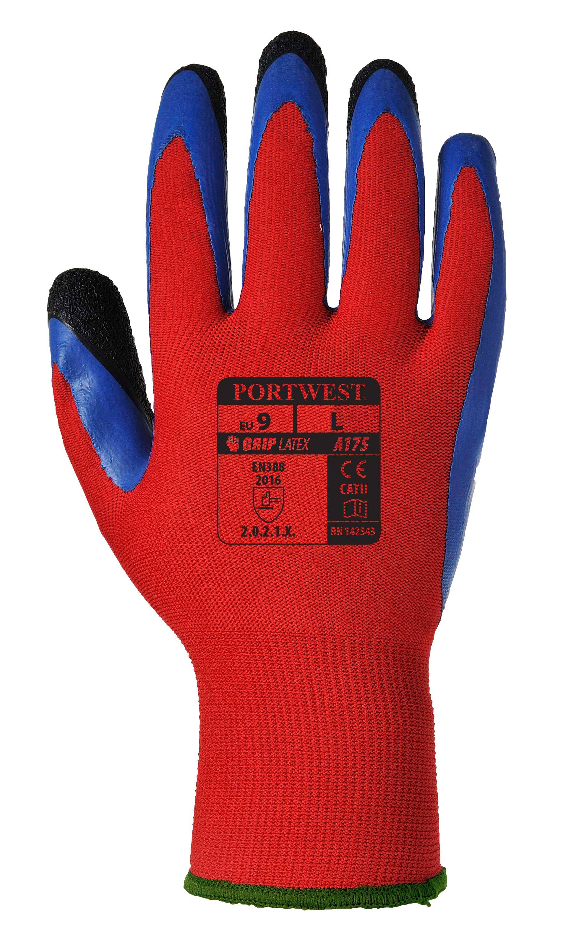 Portwest Duo-Flex Handschuh - Latex Farbe: Rot/Blau, Gr.: 10 (XL)