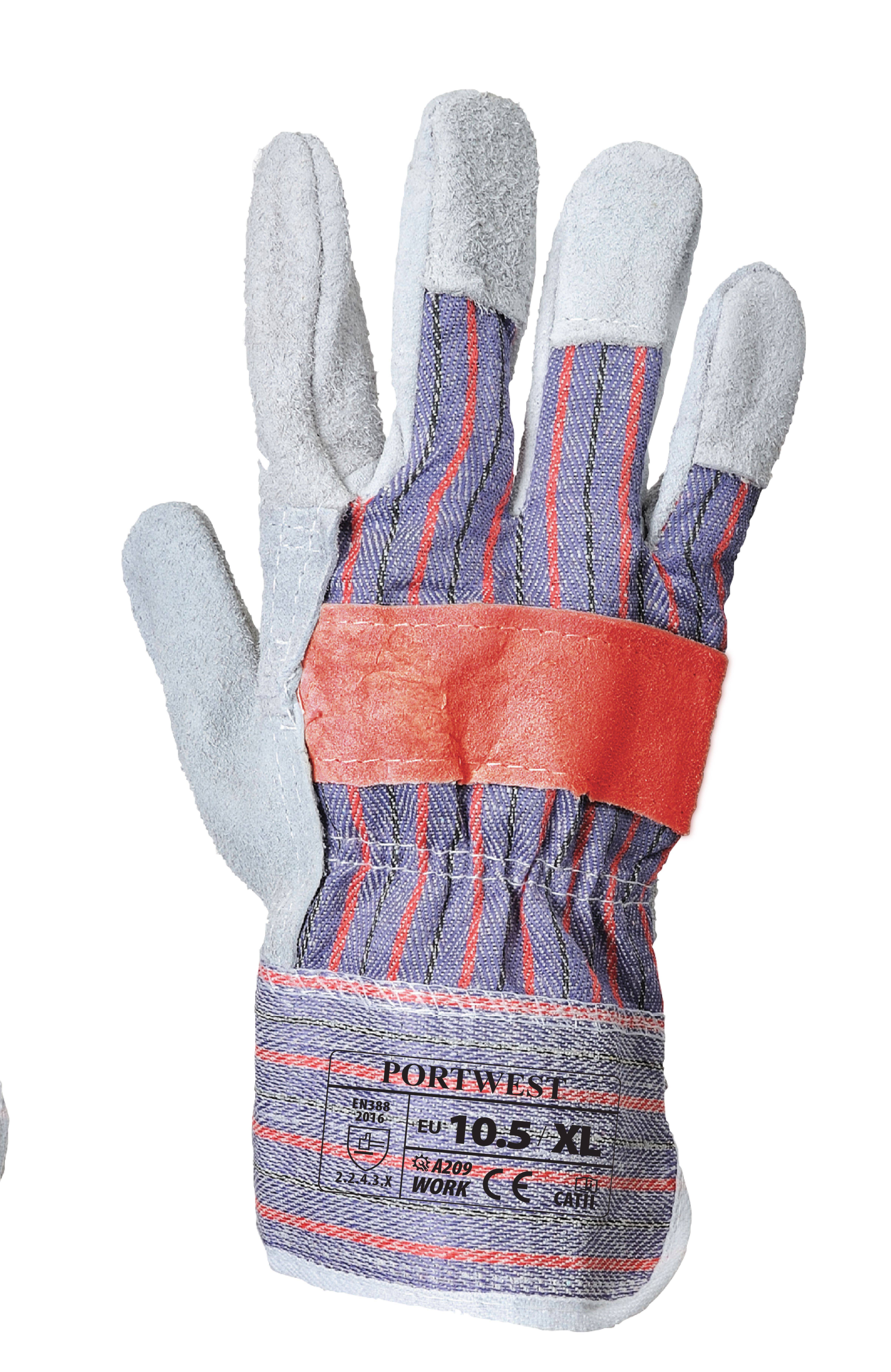 Portwest Klassischer Kanadischer Riggerhandschuh Farbe: Grau, Gr.: 10 (XL)