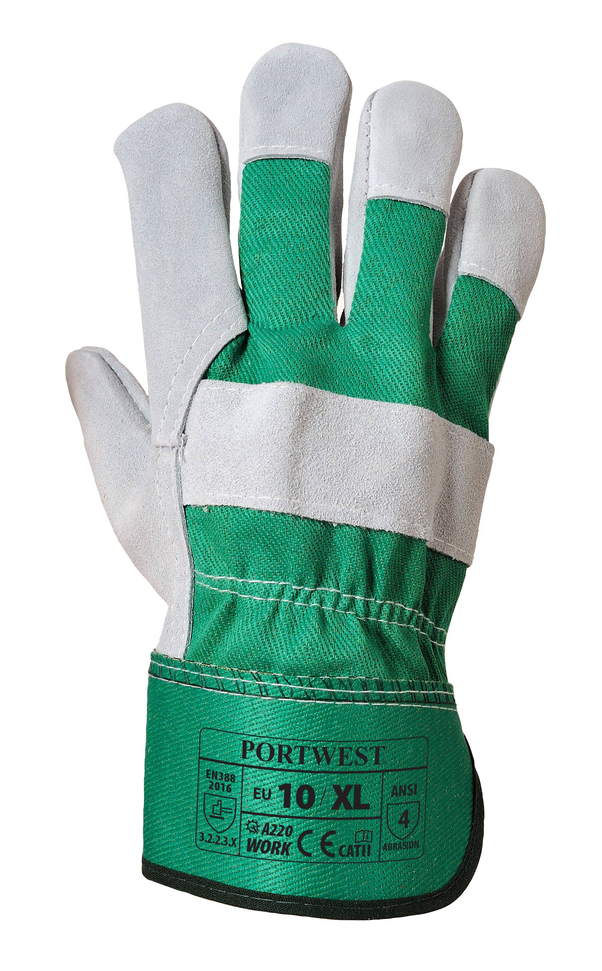 Portwest Premium Chrome Rigger Handschuh Farbe: Grün/Weiß, Gr.: 12 (3XL)