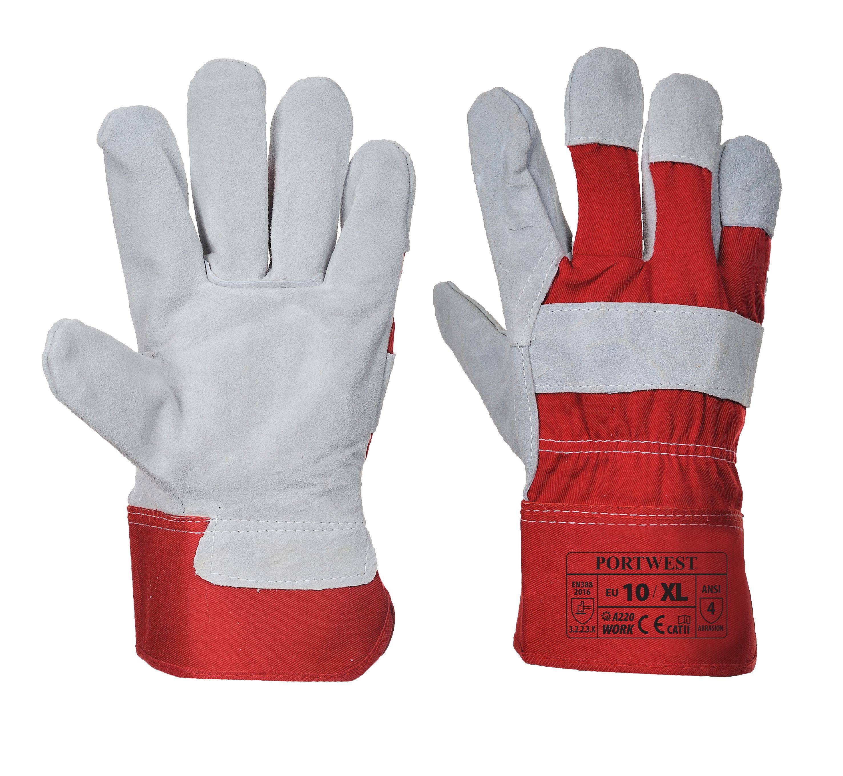 Portwest Premium Chrome Rigger Handschuh Farbe: Rot/Weiß, Gr.: 12 (3XL)