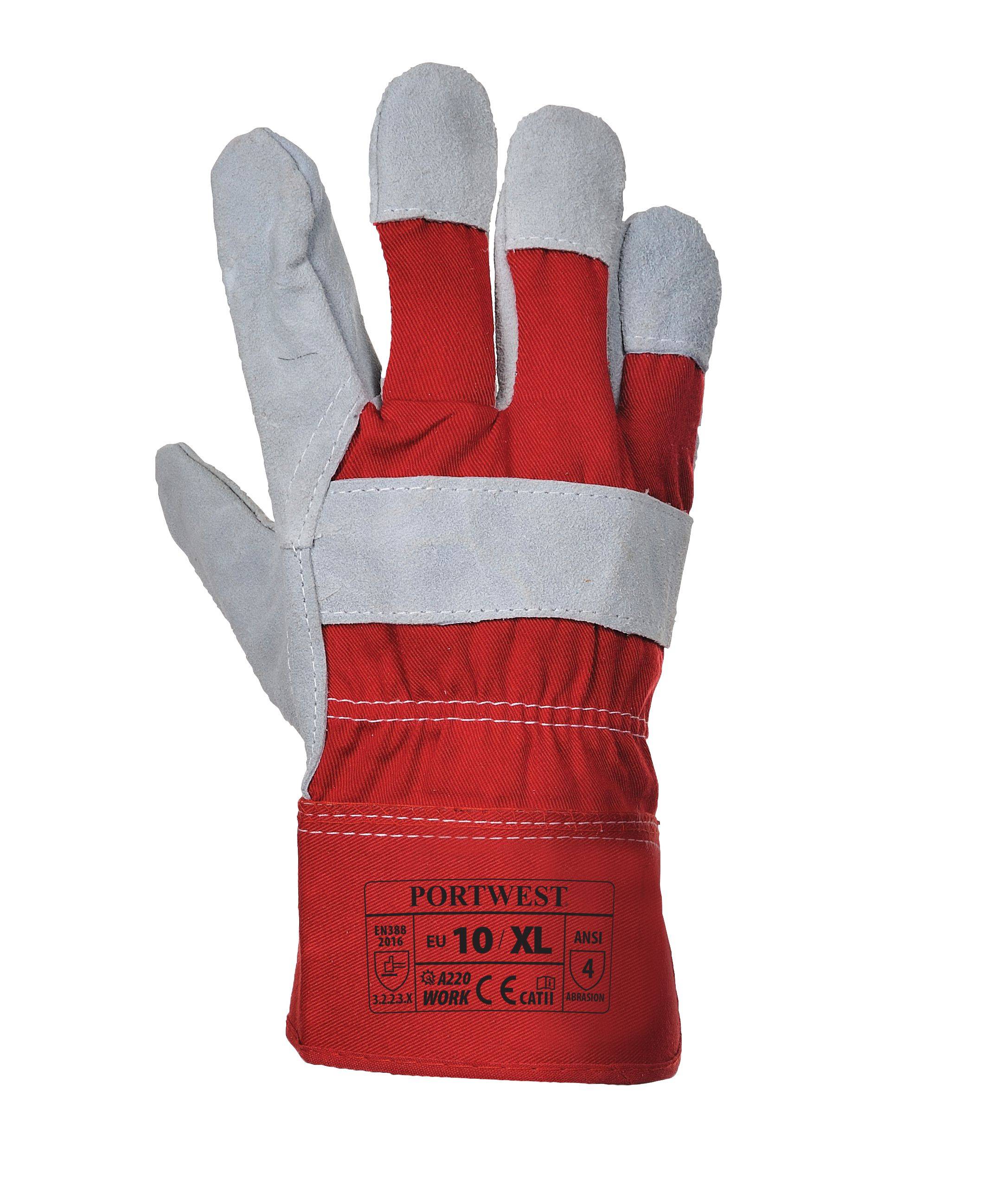 Portwest Premium Chrome Rigger Handschuh Farbe: Rot/Weiß, Gr.: 8 (M)
