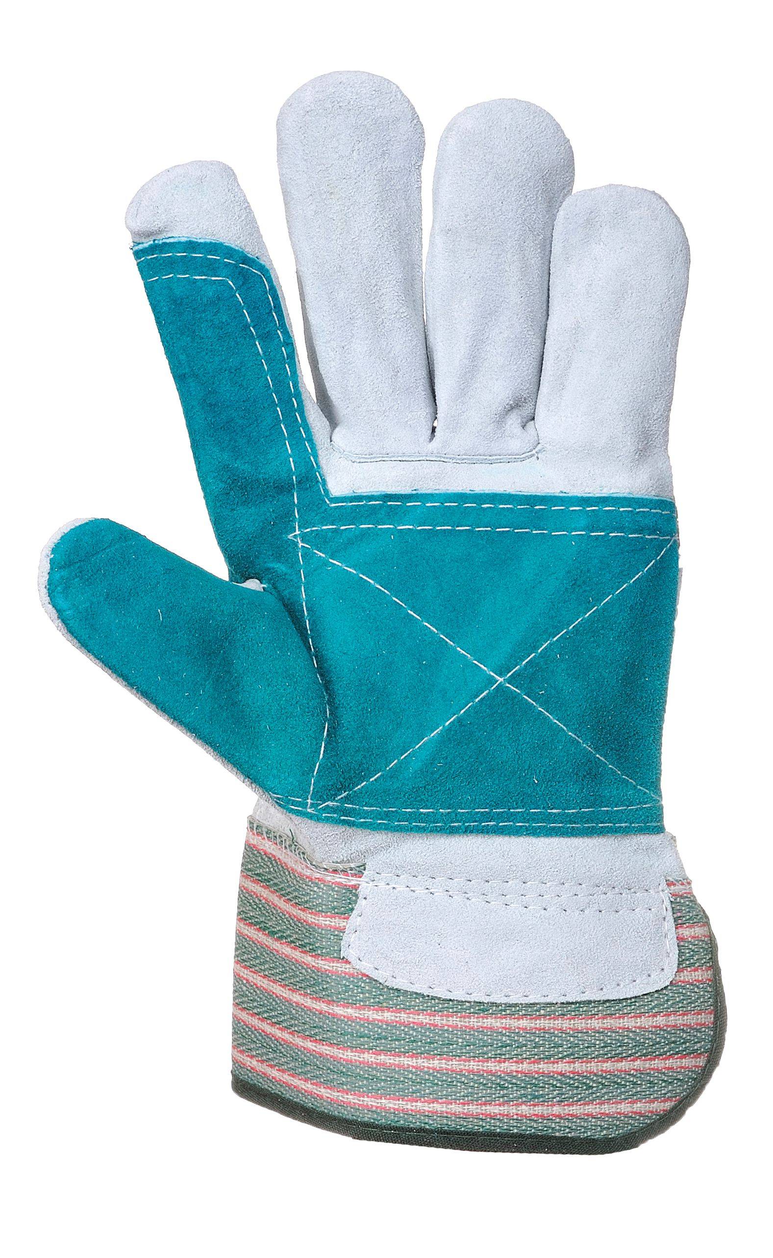 Portwest Double Palm Rigger Handschuh Farbe: Grau/Grün, Gr.: 10 (XL)