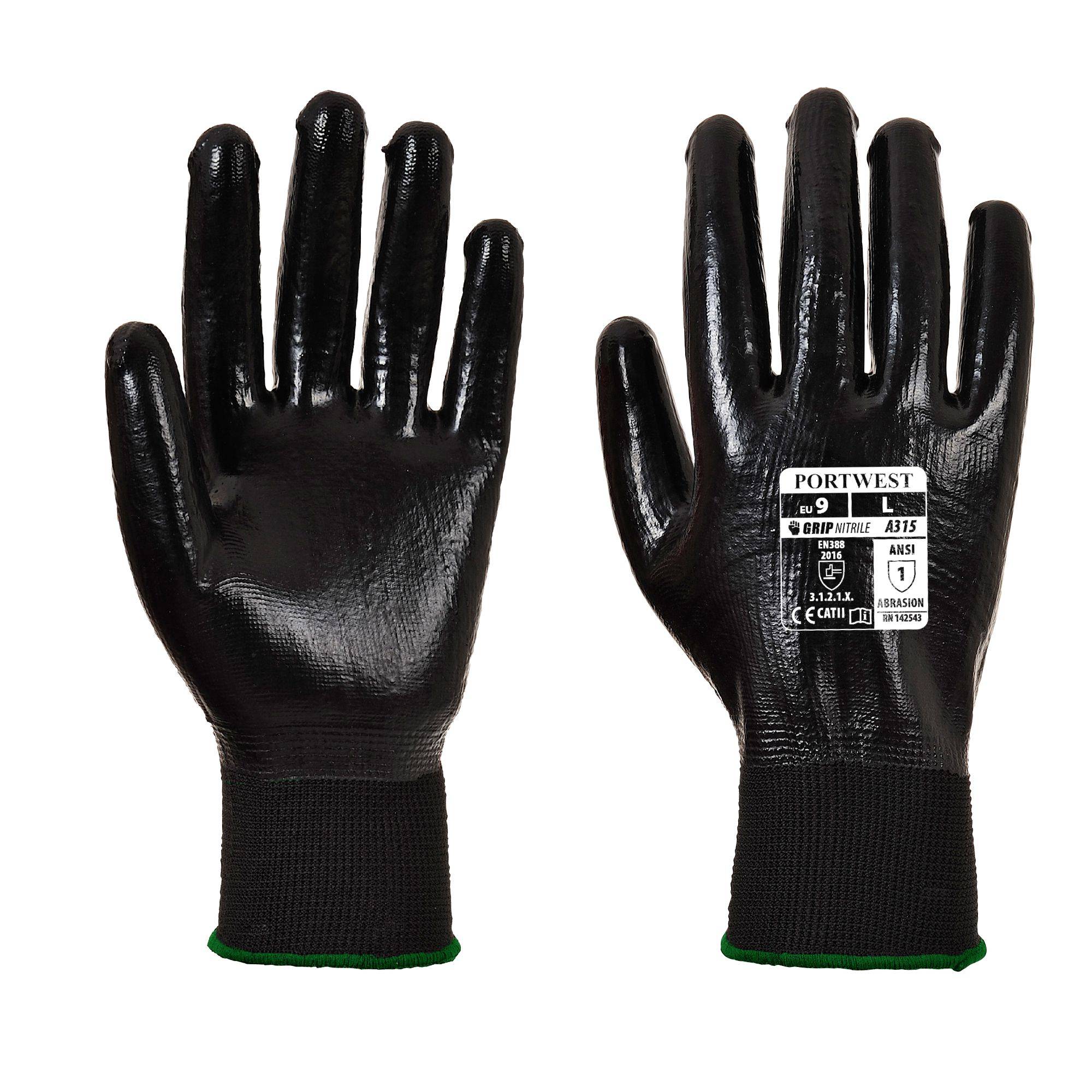 Portwest All-Flex Grip Handschuh Farbe: Schwarz, Gr.: 11 (2XL)