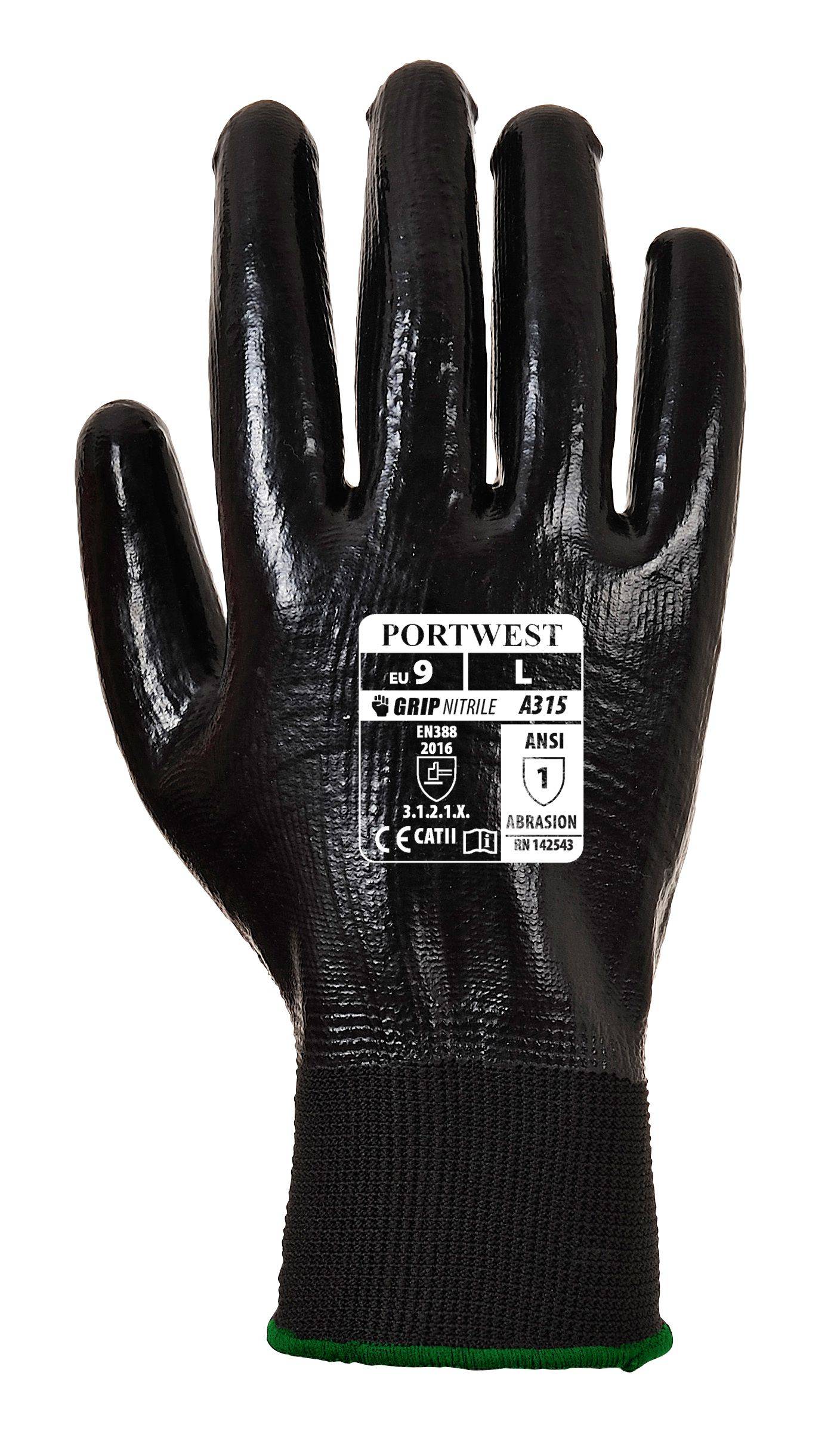 Portwest All-Flex Grip Handschuh Farbe: Schwarz, Gr.: 11 (2XL)
