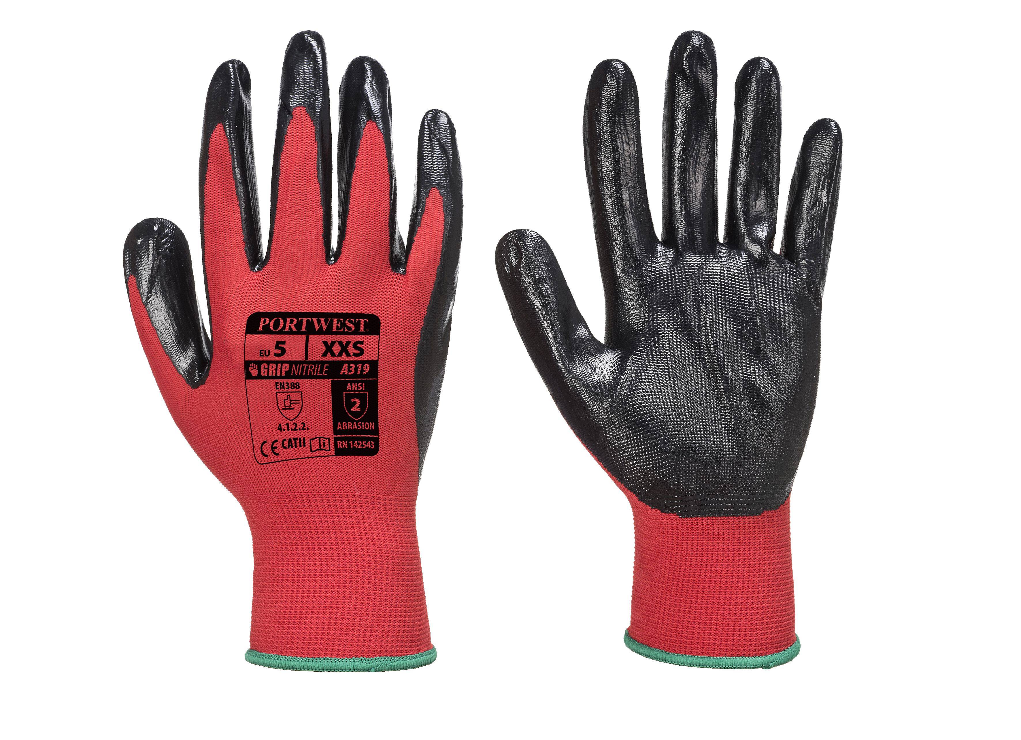 Portwest Flexo Grip Glove Farbe: Rot/Schwarz, Gr.: 9 (L)