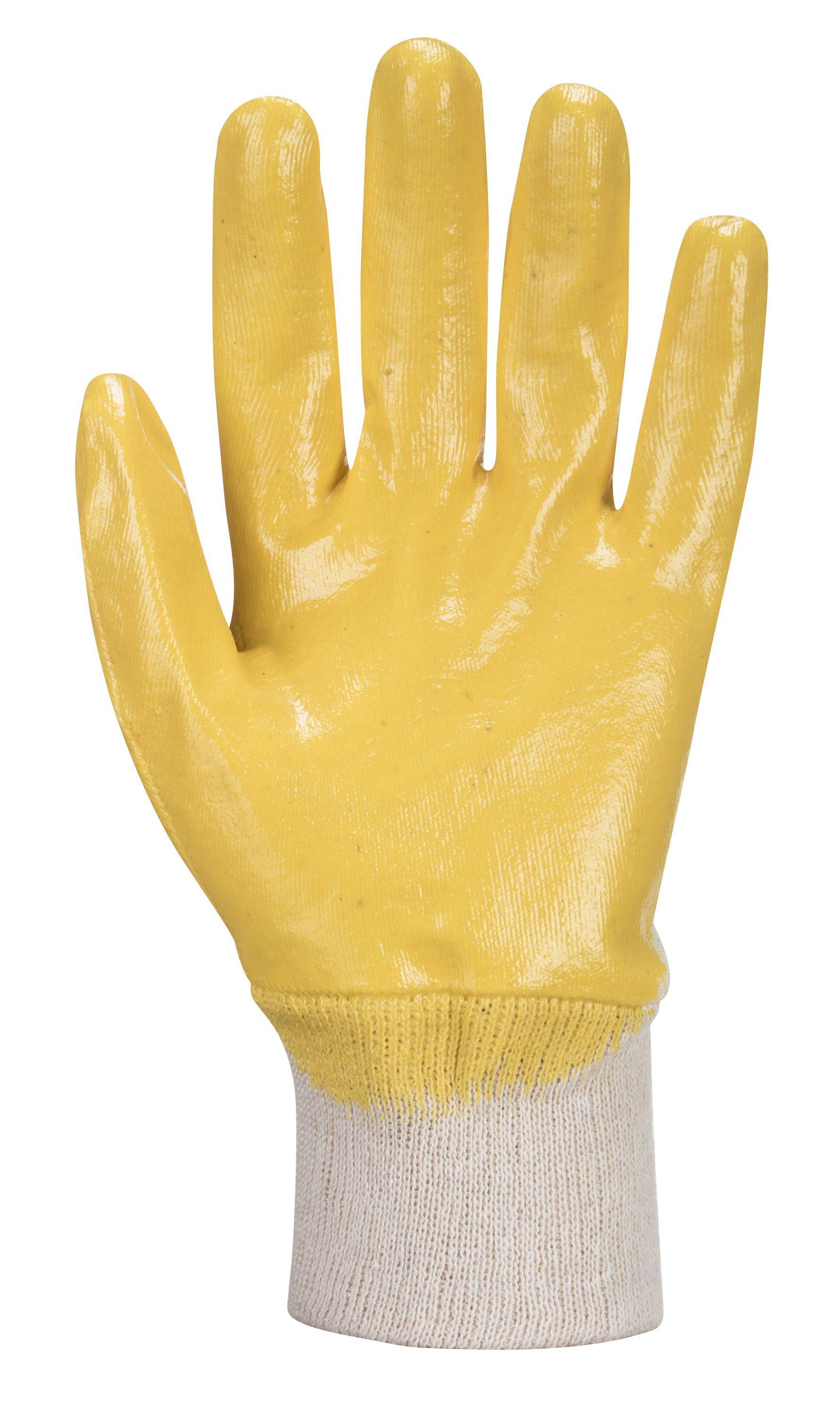 Portwest Dünner Nitrilhandschuh mit Strickbund Farbe: Beige/Gelb, Gr.: 9 (L)