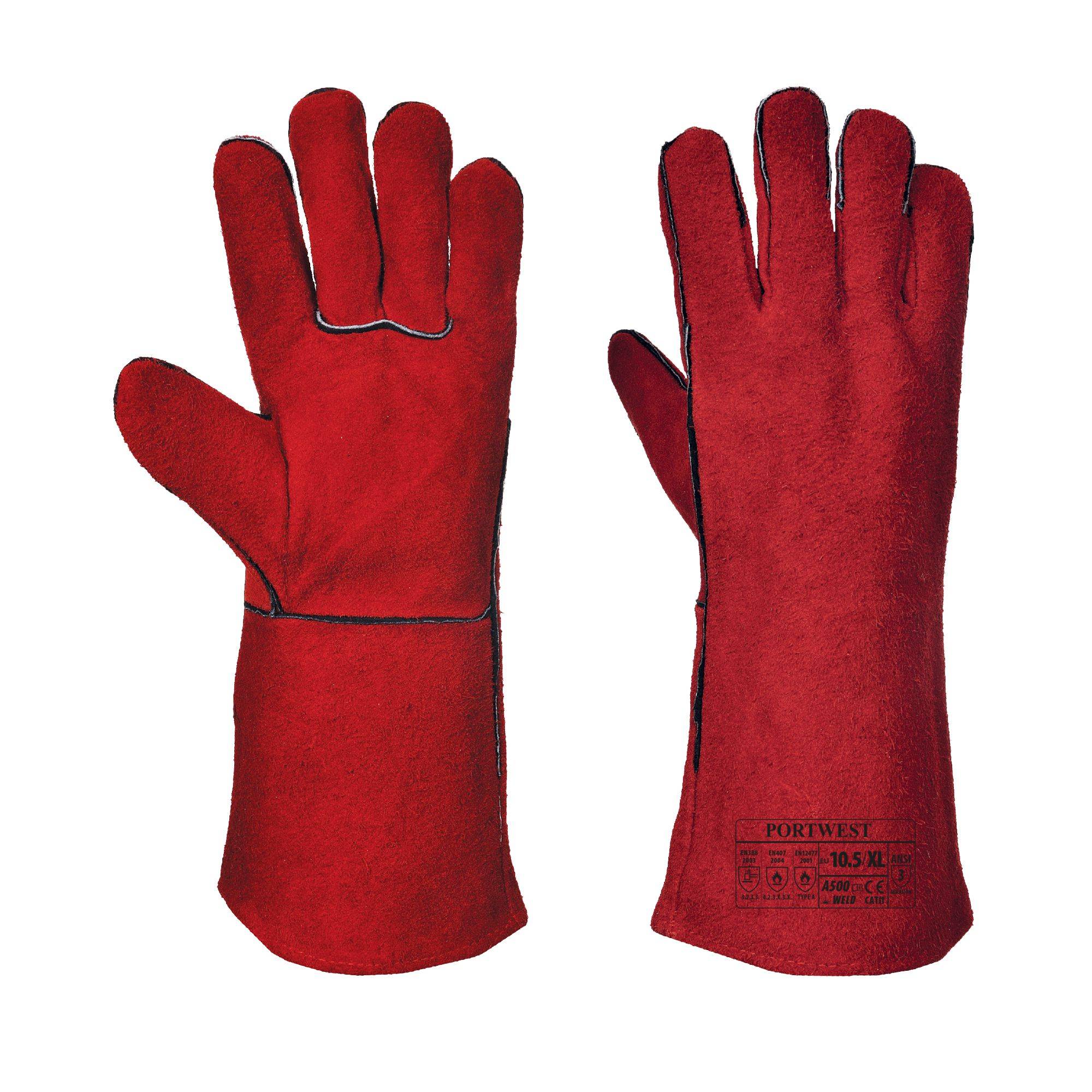 Portwest Welders Gauntlet Farbe: Rot, Gr.: 10 (XL)