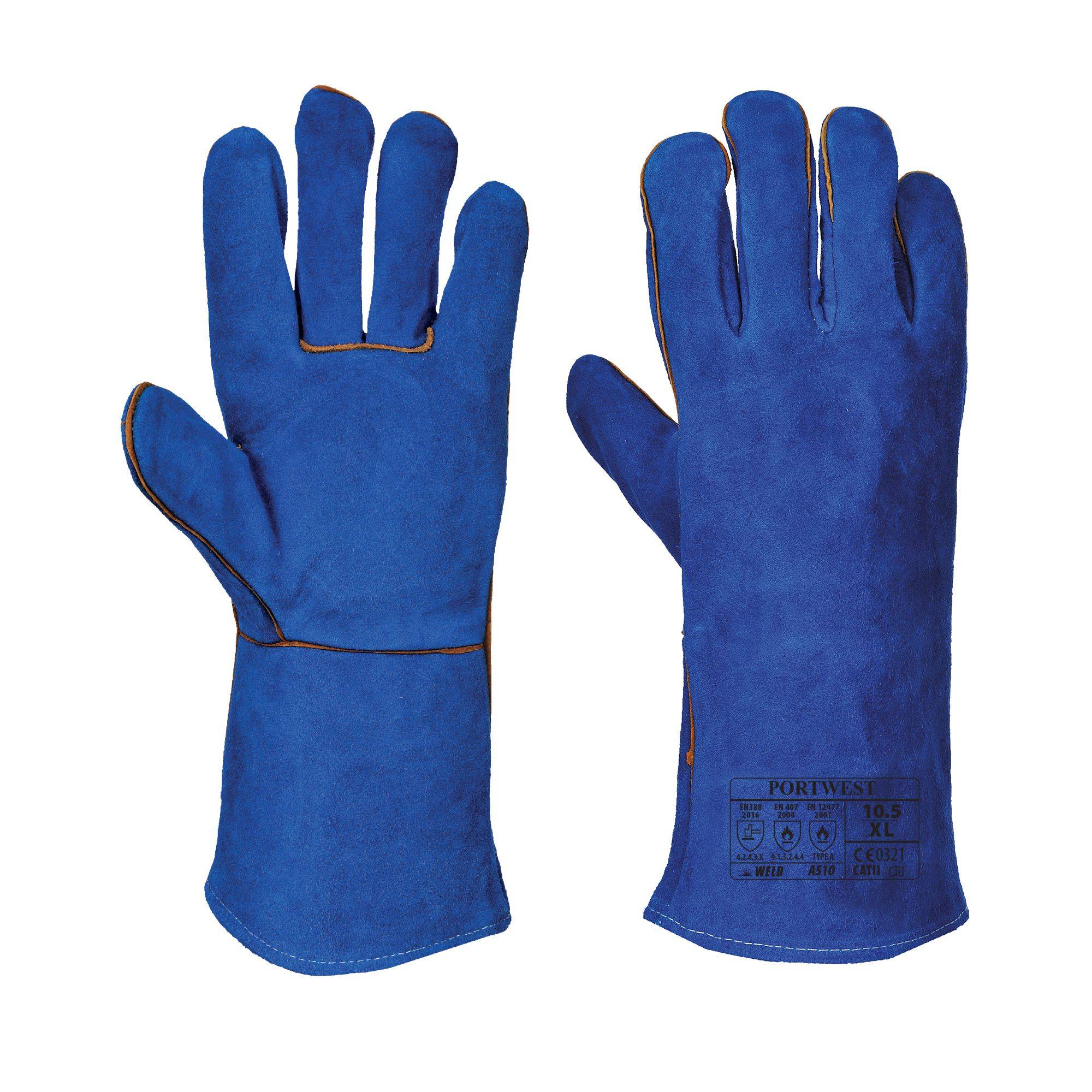 Portwest Schweißer Stulpenhandschuh Farbe: Blau, Gr.: 10 (XL)