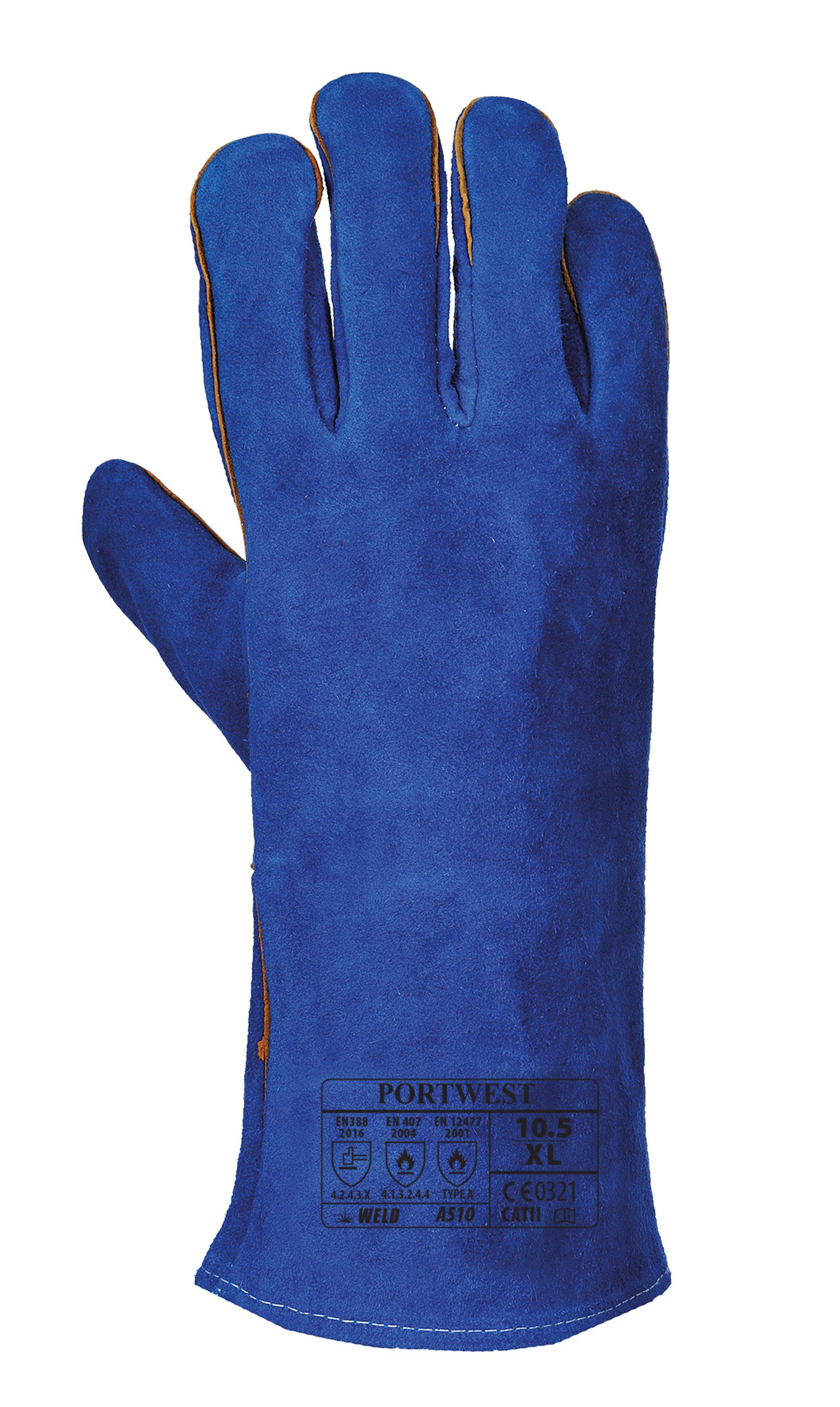 Portwest Schweißer Stulpenhandschuh Farbe: Blau, Gr.: 10 (XL)