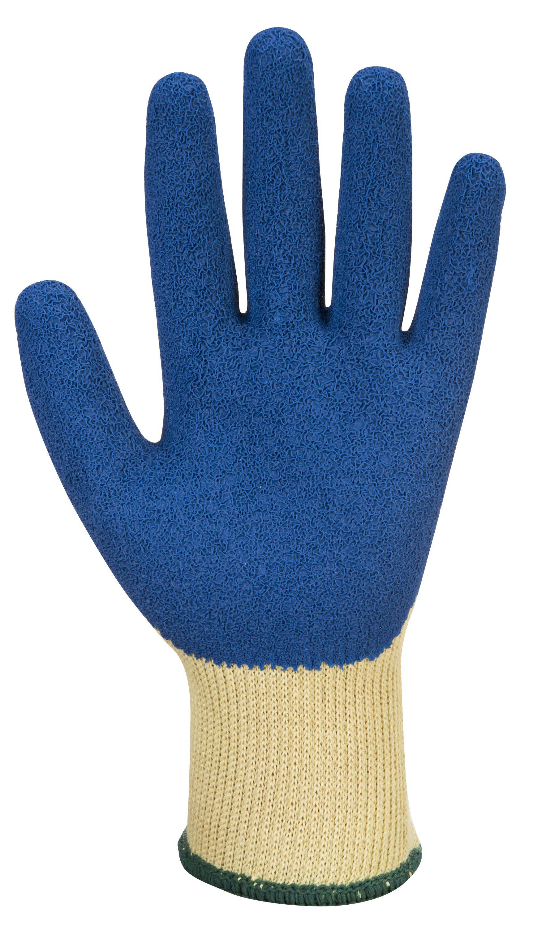 Portwest Cut B Latex Grip Handschuh Farbe: Gelb/Blau, Gr.: 10 (XL)