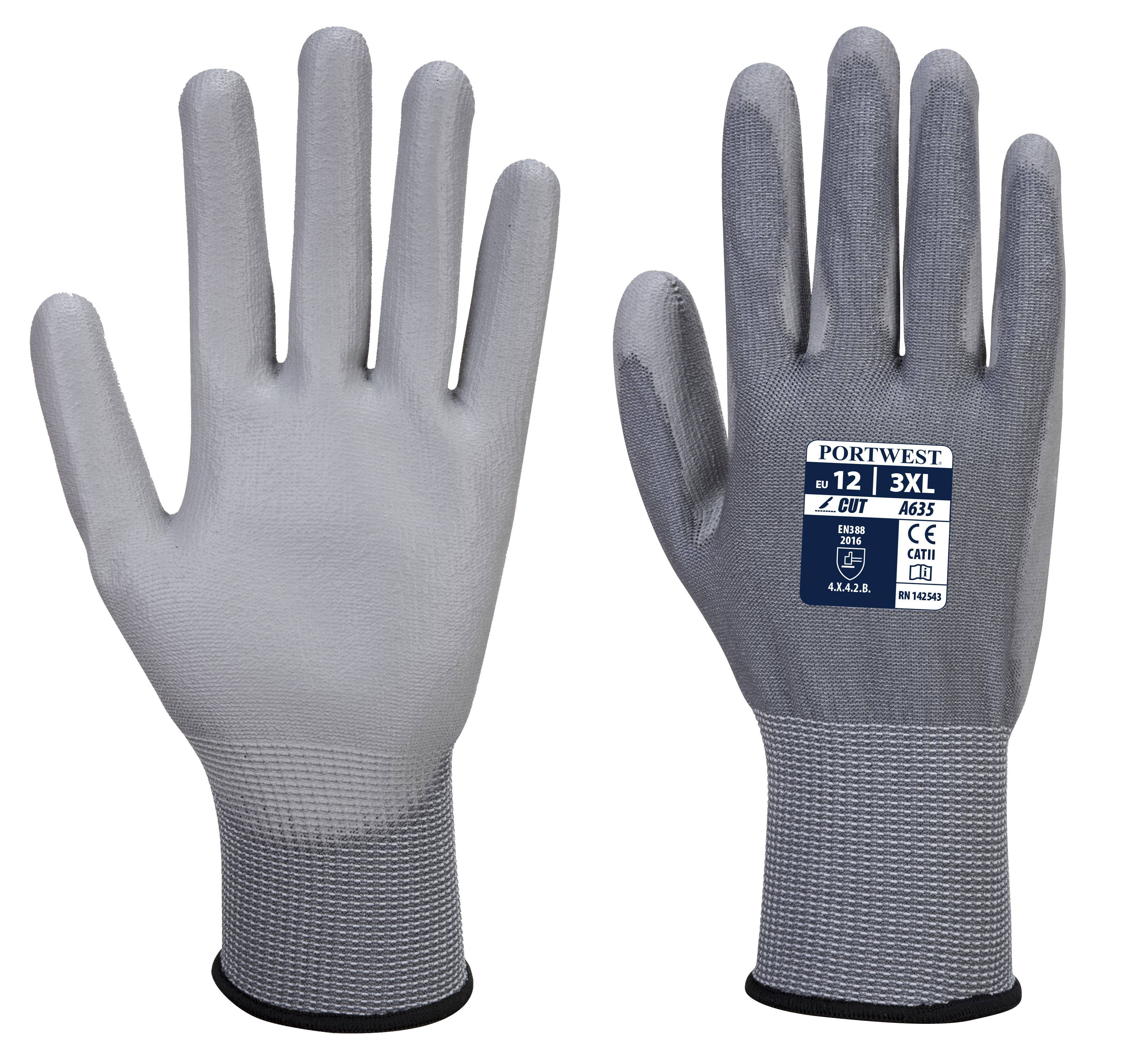 Portwest Cut B Eco-Cut Handschuh Farbe: Grau, Gr.: 7 (S)